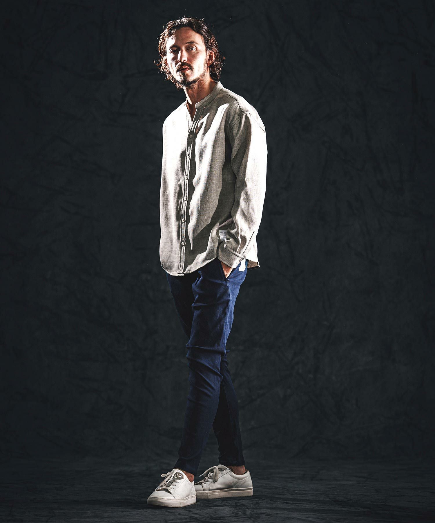 wjk reluxe】stretch banana silhouette pants バナナシルエットパンツ