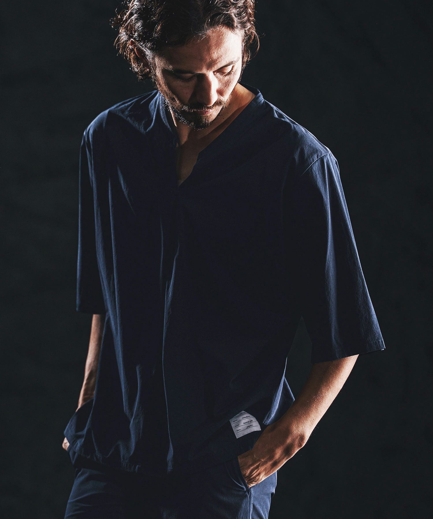 wjk reluxe】cool touch key neck pullover キーネックプルオーバー