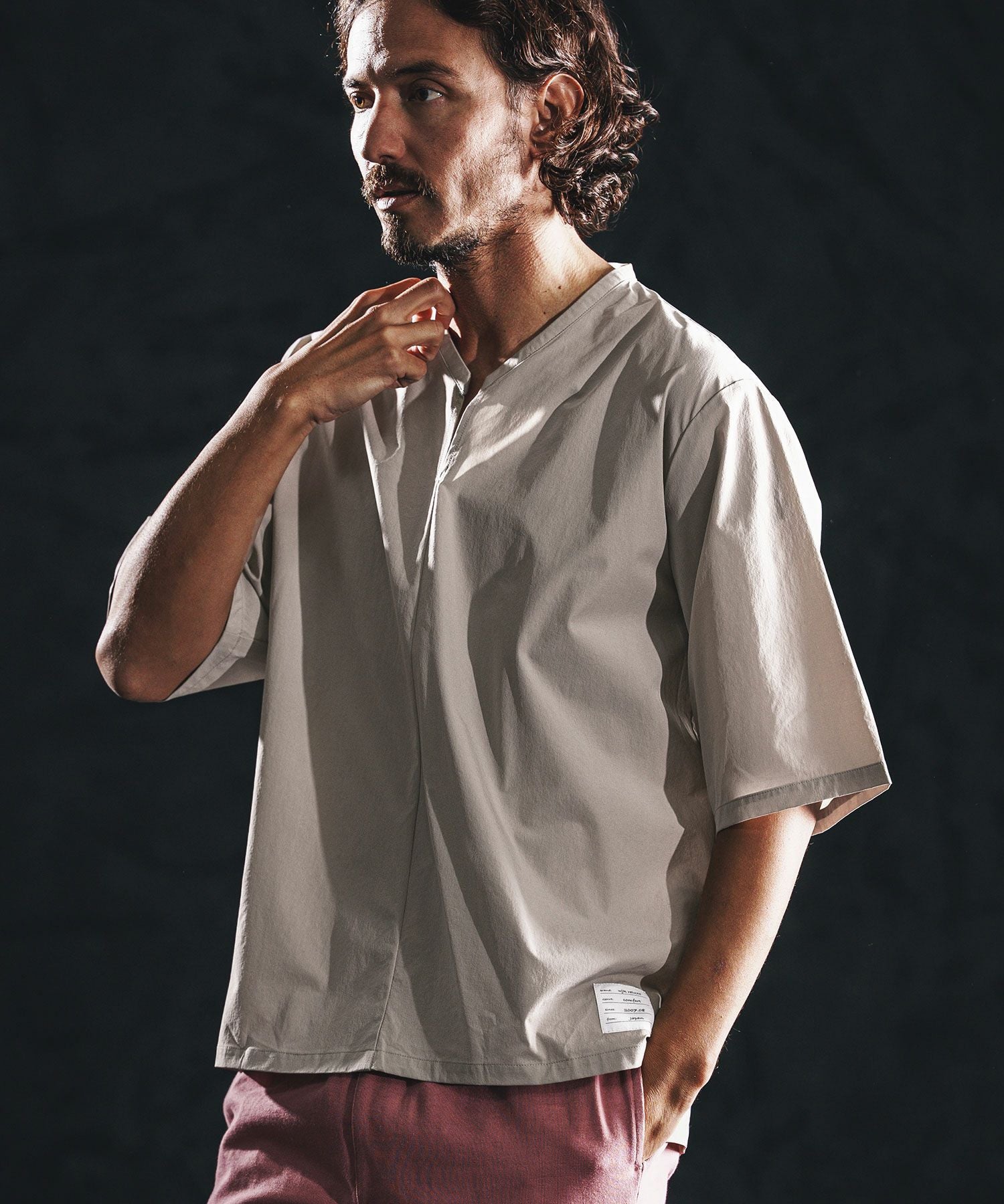 wjk reluxe】cool touch key neck pullover キーネックプルオーバー