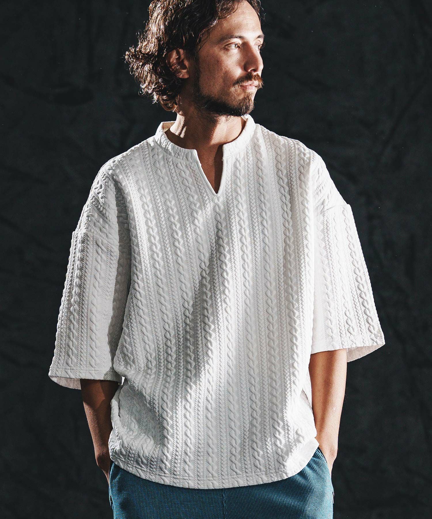 wjk reluxe】dry touch embroidery SS tee Tシャツ(WR26S-24) | CAMBIO