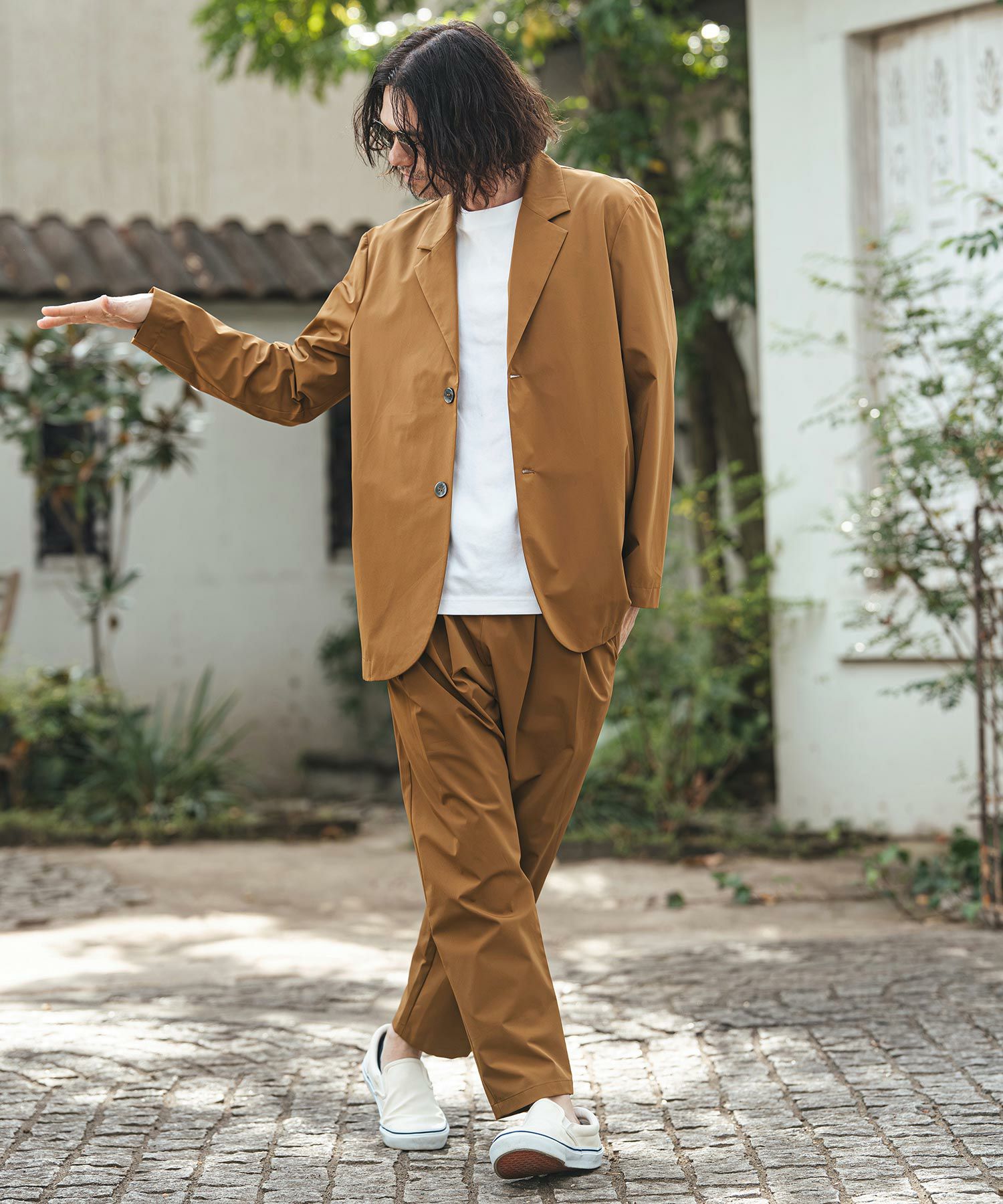CAMBIO(カンビオ)】2-layer Nylon 2B Tailored Jacket テーラード
