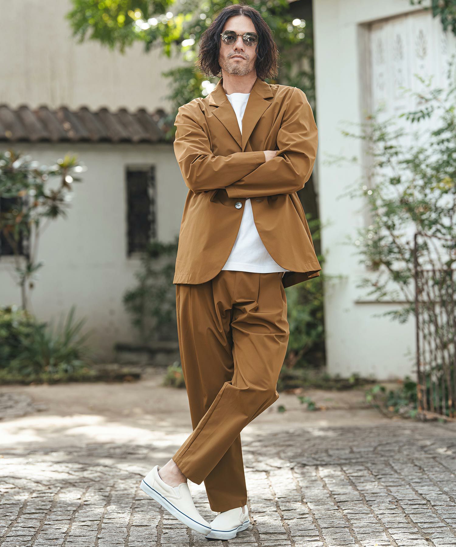 CAMBIO(カンビオ)】2-layer Nylon 2B Tailored Jacket テーラード