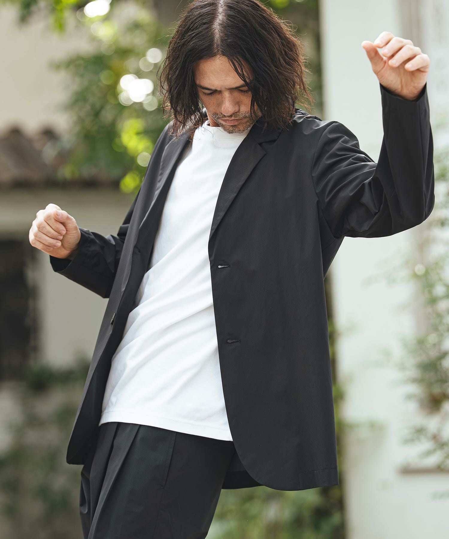 CAMBIO(カンビオ)】2-layer Nylon 2B Tailored Jacket テーラード