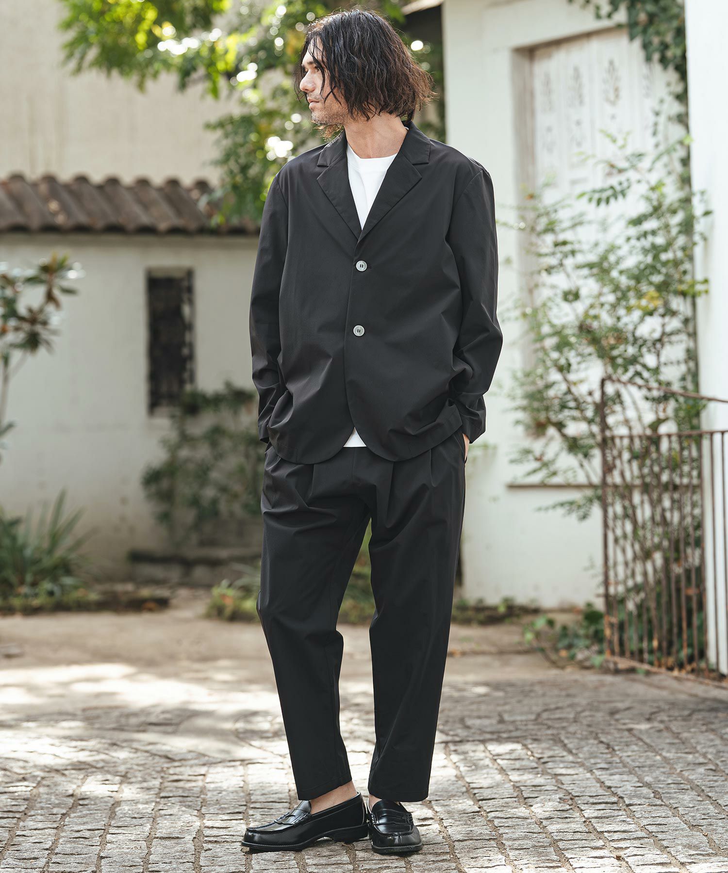 CAMBIO(カンビオ)】2-layer Nylon 2B Tailored Jacket テーラード