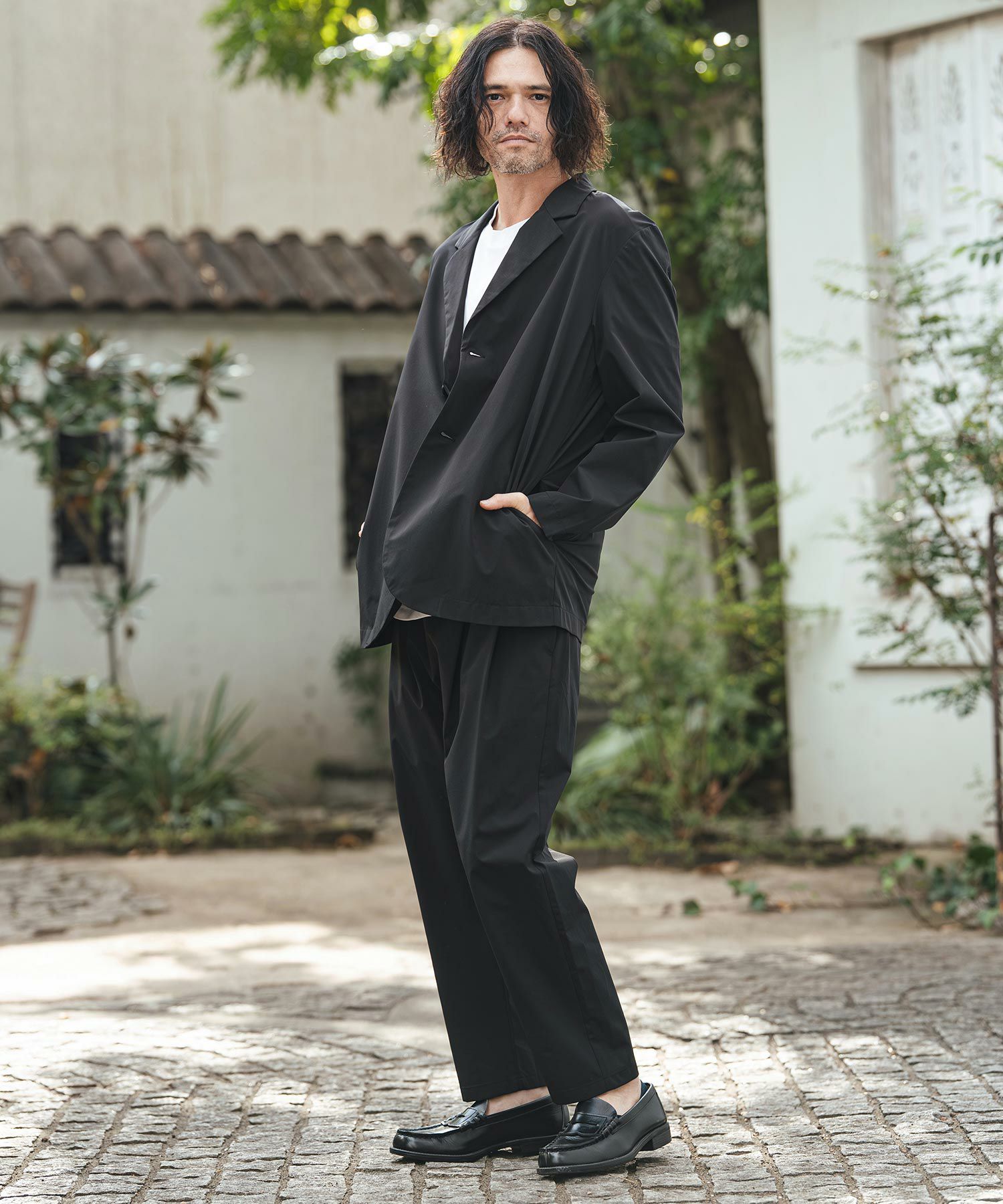 CAMBIO(カンビオ)】2-layer Nylon 2B Tailored Jacket テーラード