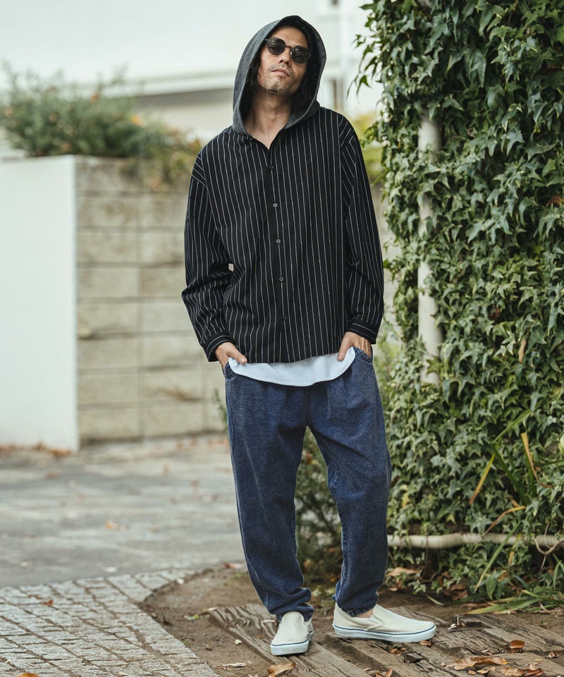 CAMBIO カンビオ Chemical Wash Indigo Tuck Sweat Pants スウェットパンツ CMP-261-001