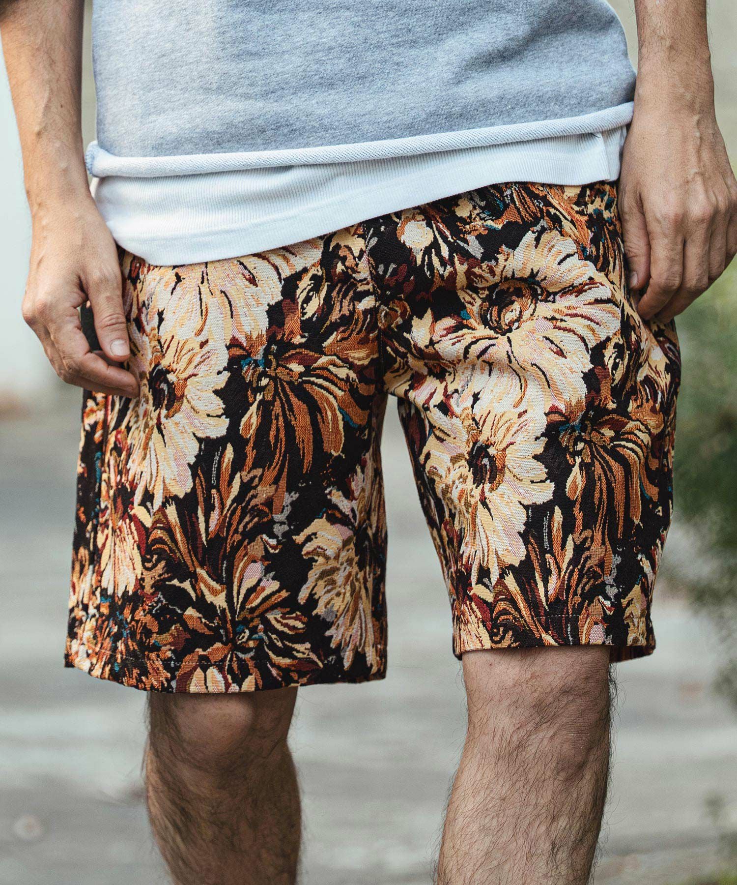 CAMBIO(カンビオ)】Botanical Gobelin Textile Short Pants