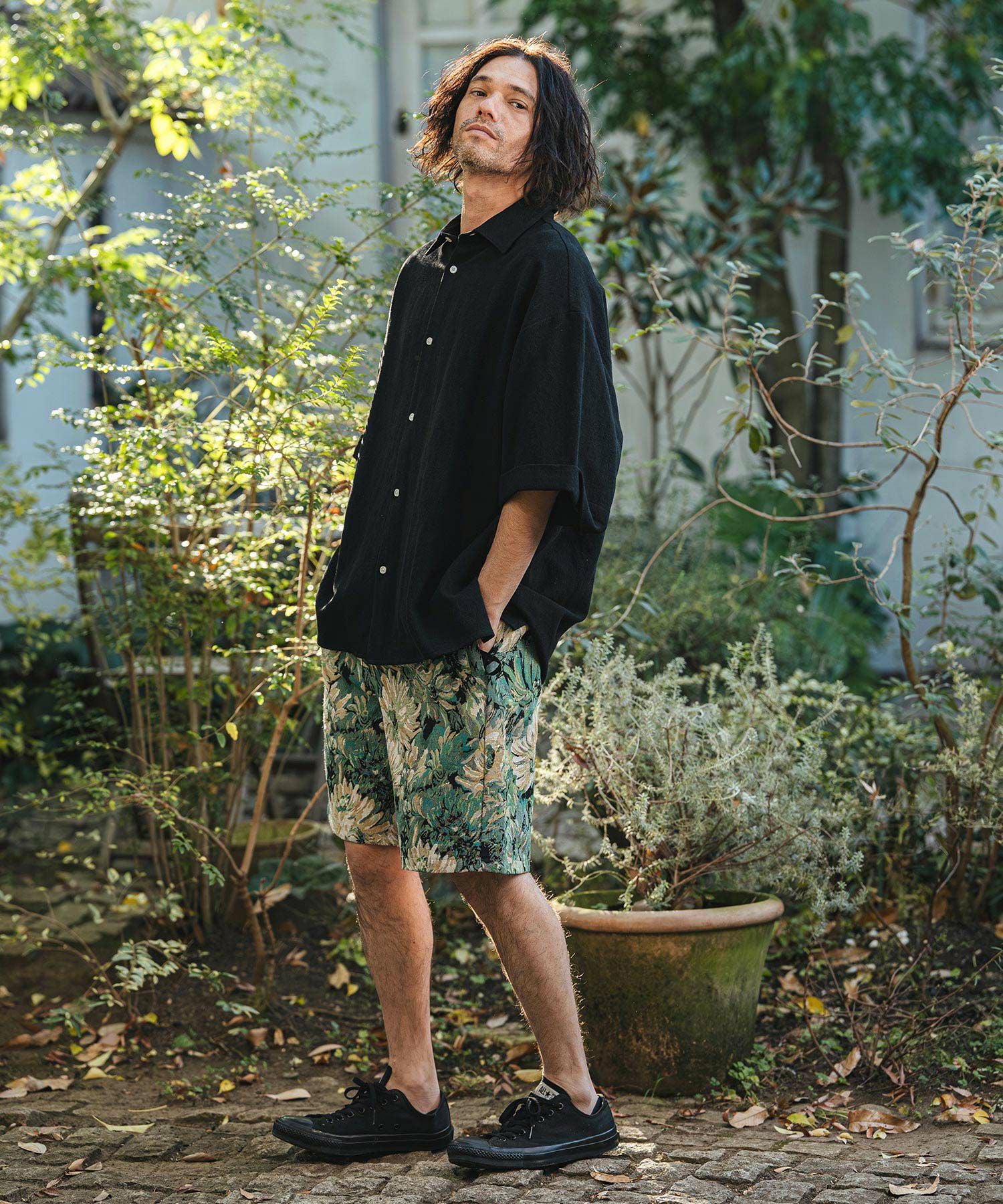 CAMBIO(カンビオ)】Botanical Gobelin Textile Short Pants