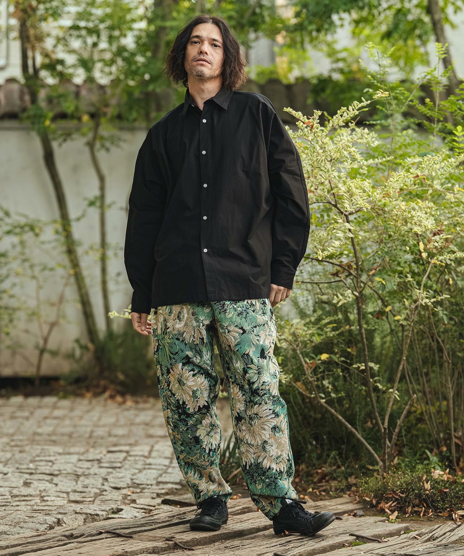 CAMBIO(カンビオ)】Botanical Gobelin Textile Wide Balloon Pants