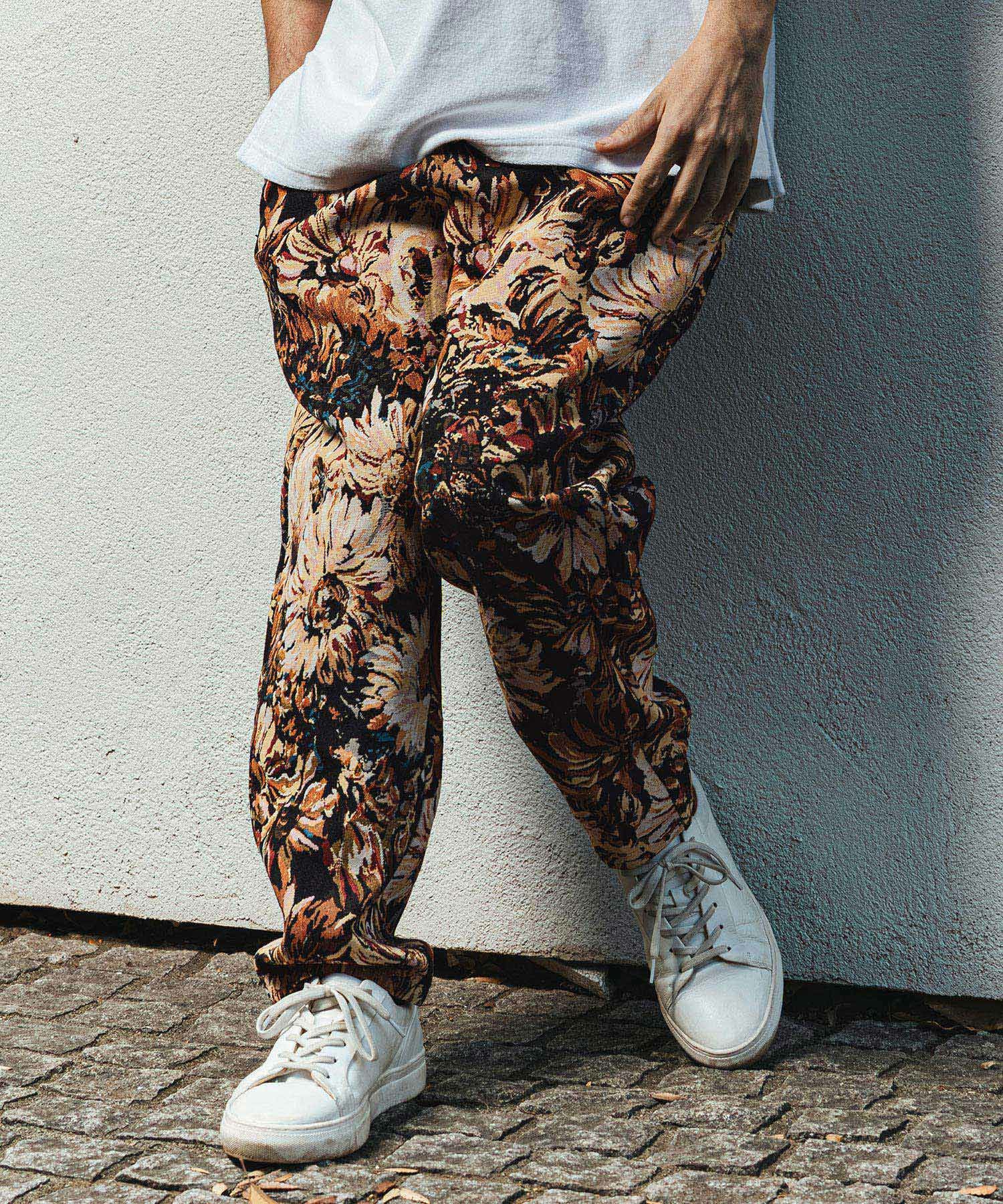 CAMBIO(カンビオ)】Botanical Gobelin Textile Wide Balloon Pants