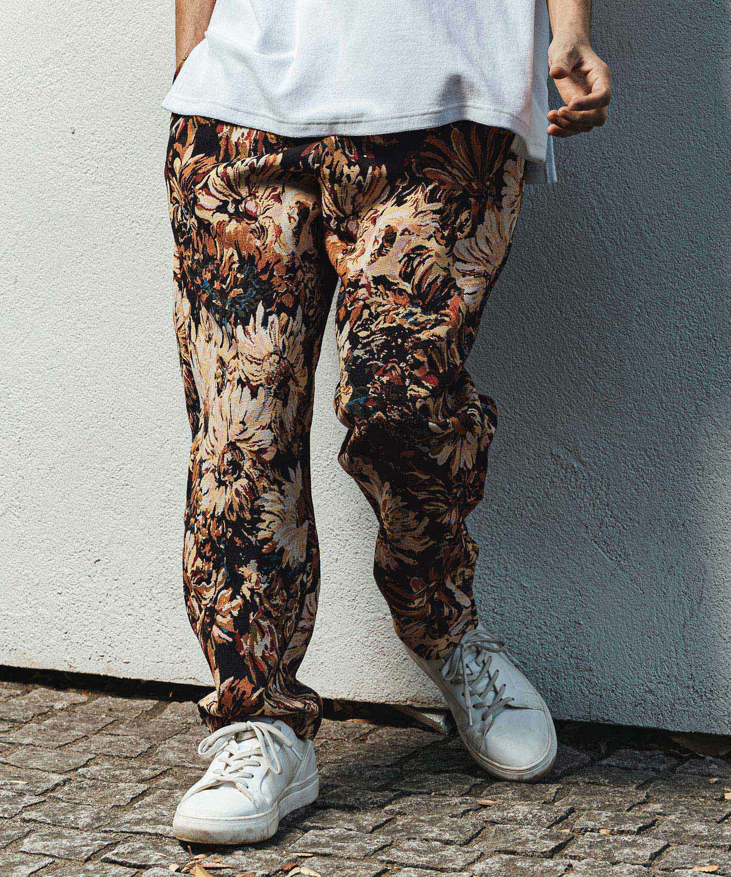 CAMBIO(カンビオ)】Botanical Gobelin Textile Wide Balloon Pants