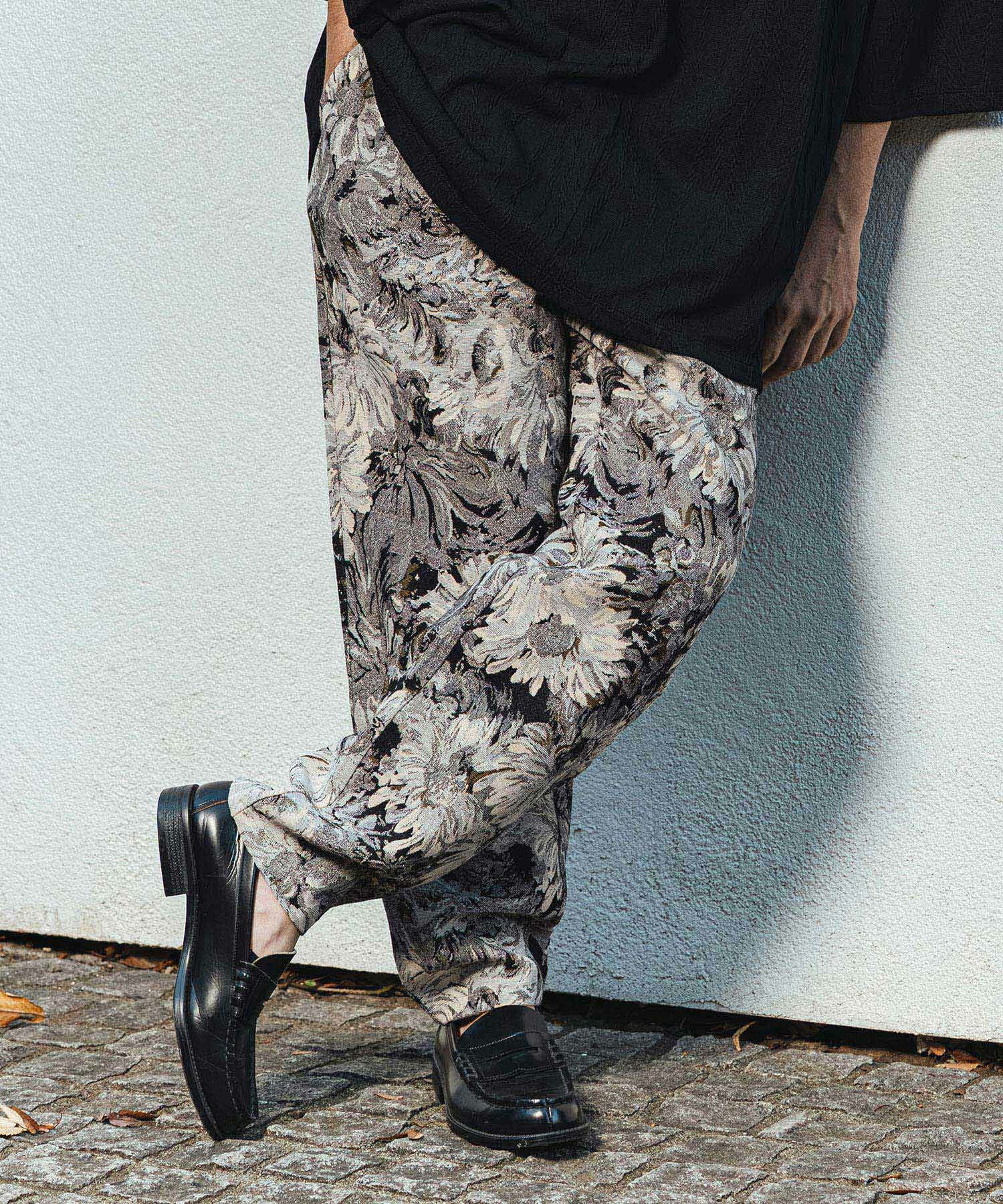 CAMBIO(カンビオ)】Botanical Gobelin Textile Wide Balloon Pants