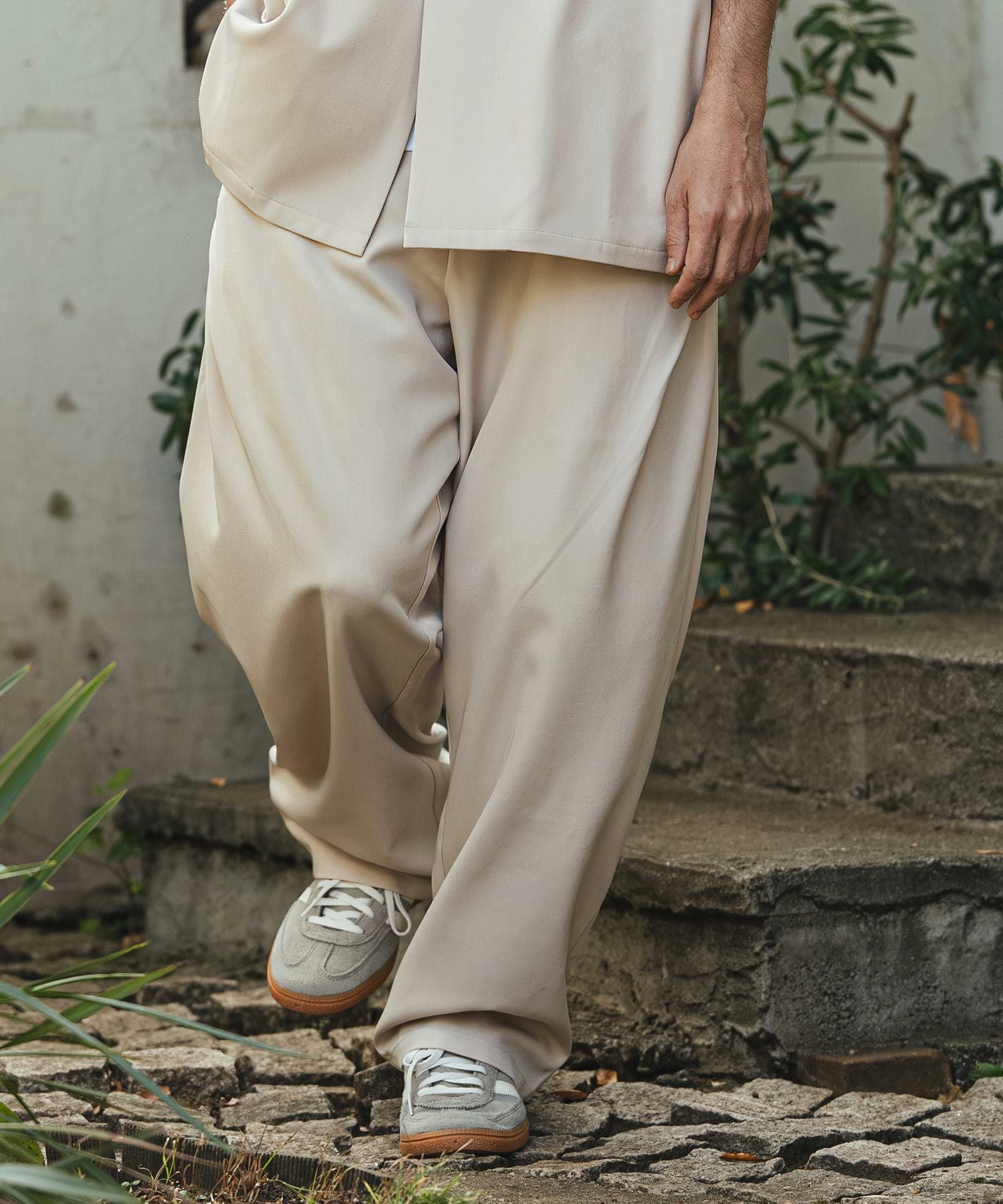 CAMBIO(カンビオ)】Tropical Wide Straight Pants イージースラックス
