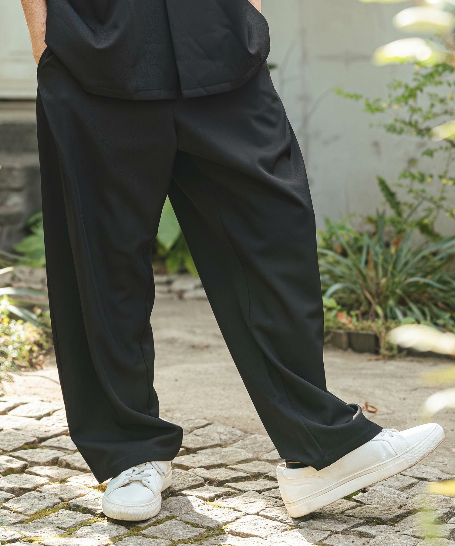 CAMBIO(カンビオ)】Tropical Wide Straight Pants イージースラックス