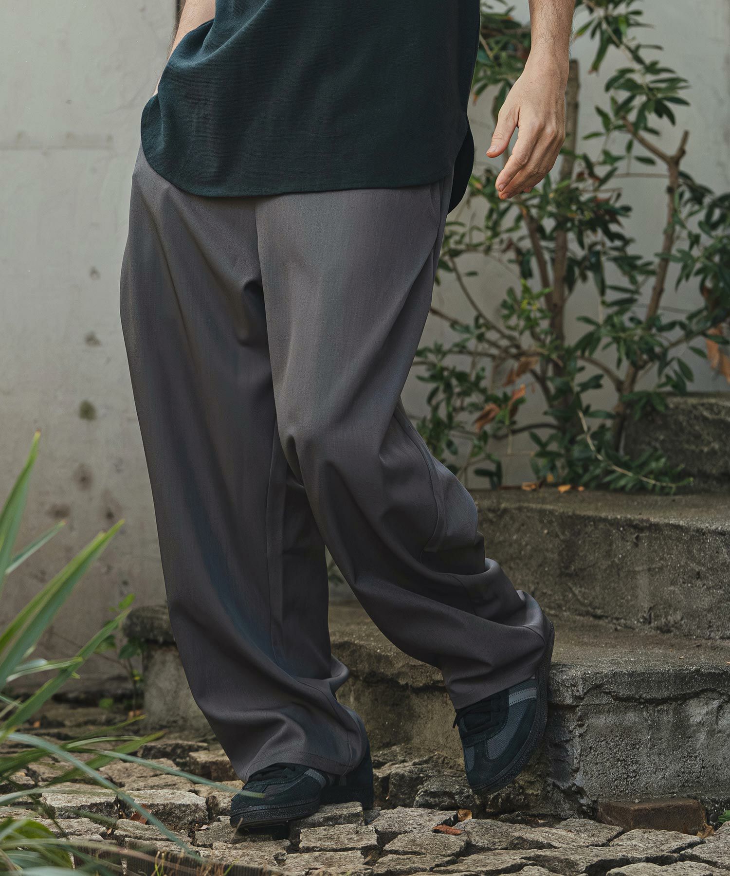 CAMBIO(カンビオ)】Tropical Wide Straight Pants イージースラックス