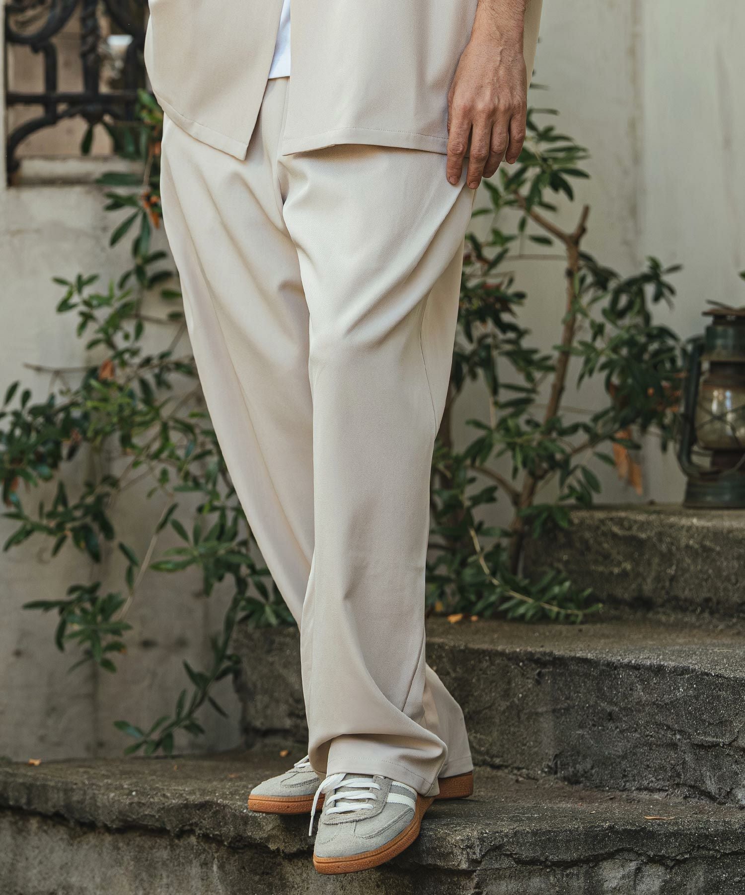CAMBIO(カンビオ)】Tropical Wide Straight Pants イージースラックス