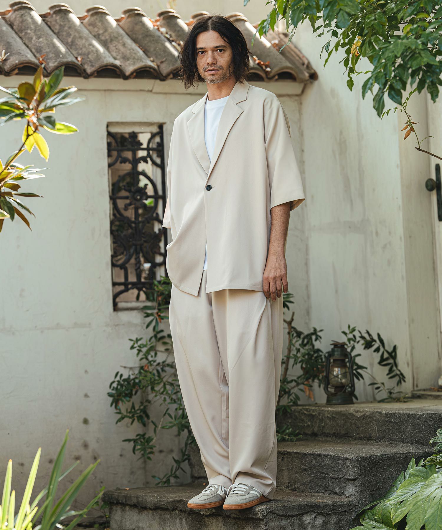CAMBIO(カンビオ)】Tropical Wide Straight Pants イージースラックス
