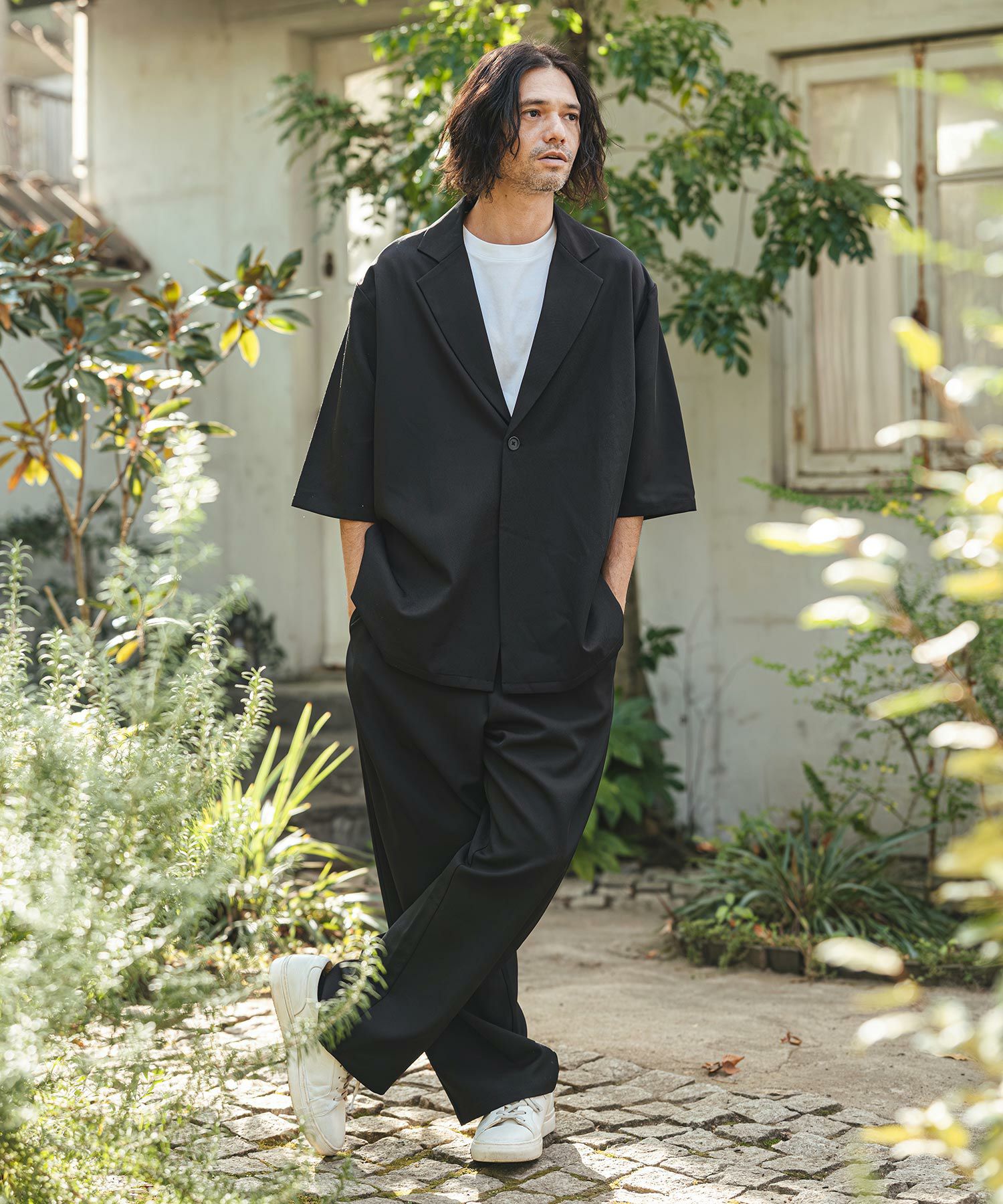 CAMBIO(カンビオ)】Tropical Wide Straight Pants イージースラックス