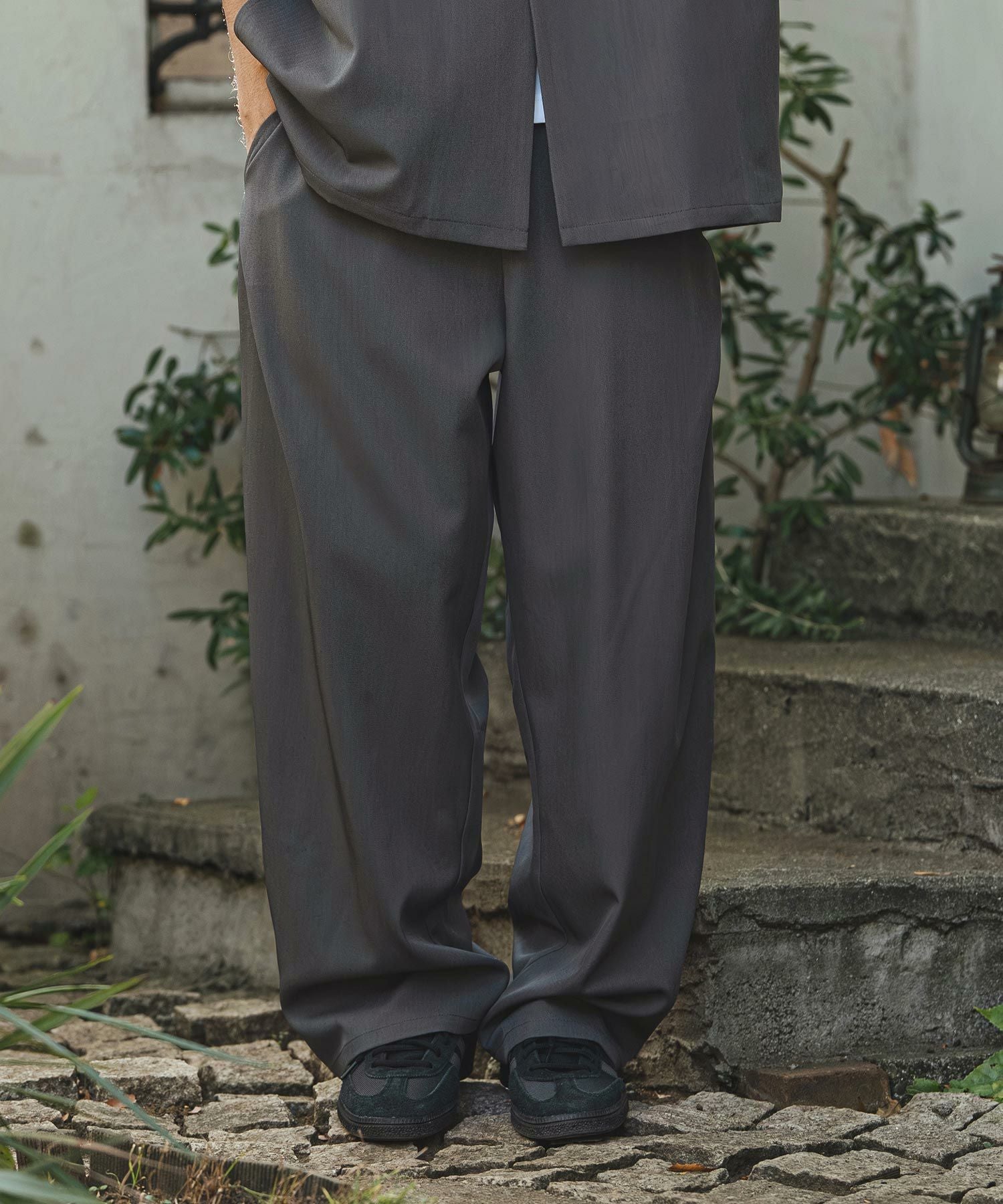 CAMBIO(カンビオ)】Tropical Wide Straight Pants イージースラックス