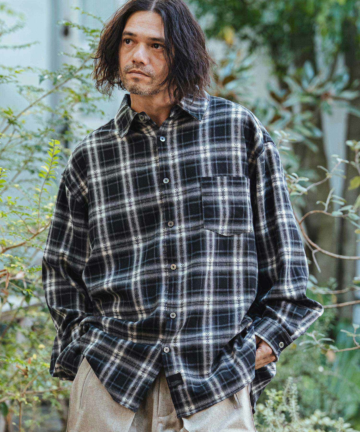 CAMBIO(カンビオ)】Jacquard Ombre Check Shirts オンブレチェック
