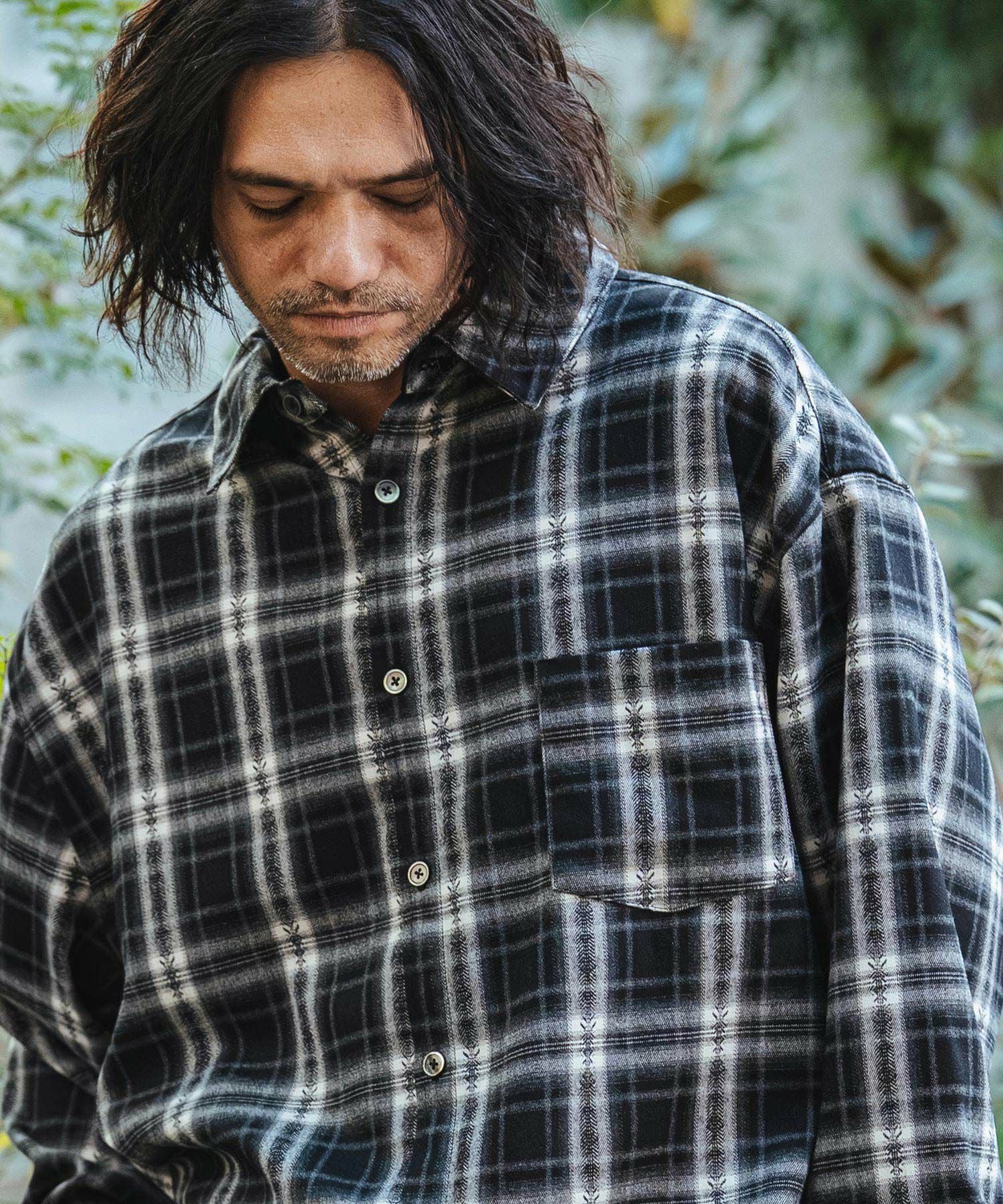 CAMBIO(カンビオ)】Jacquard Ombre Check Shirts オンブレチェック