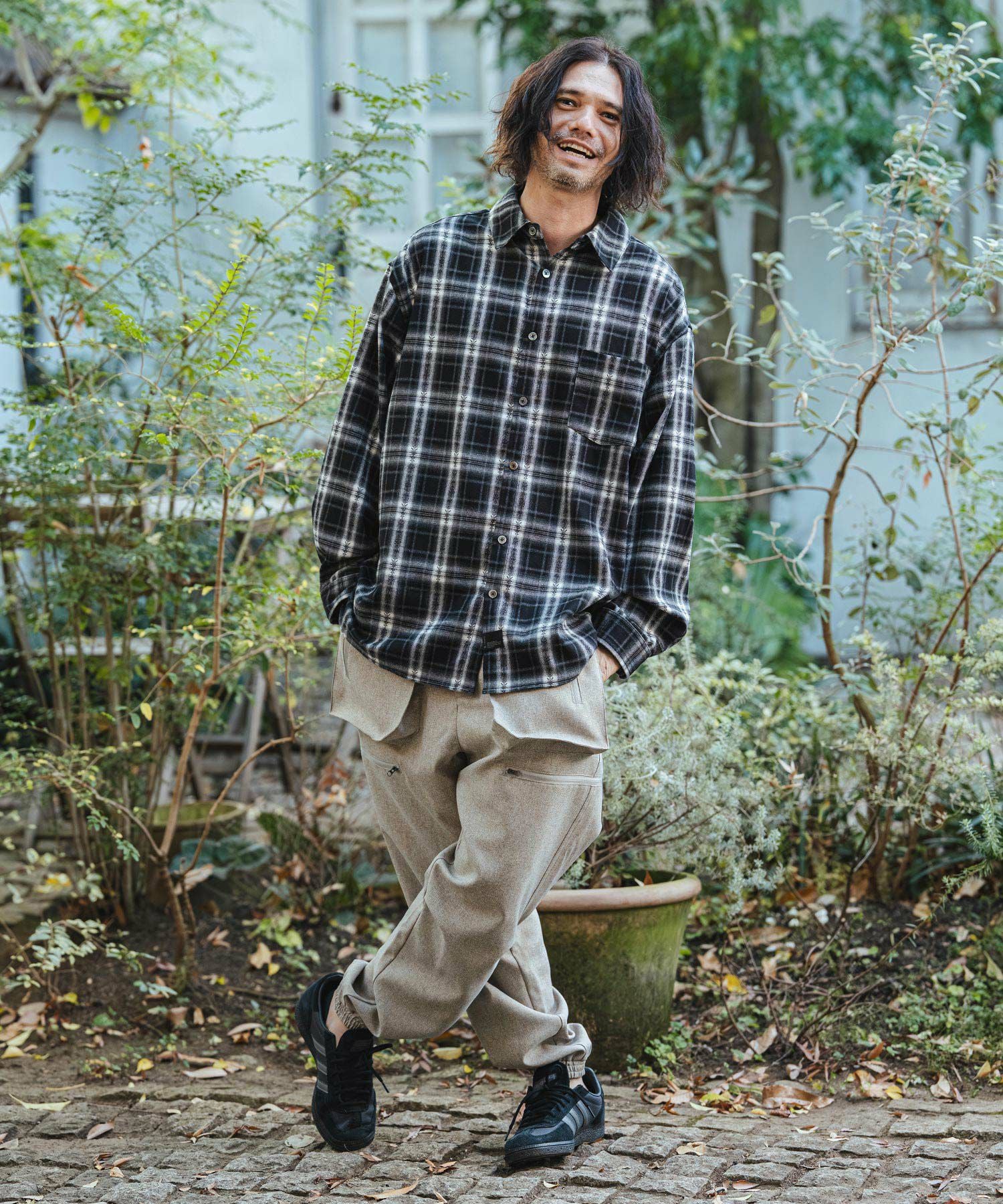 CAMBIO(カンビオ)】Jacquard Ombre Check Shirts オンブレチェック