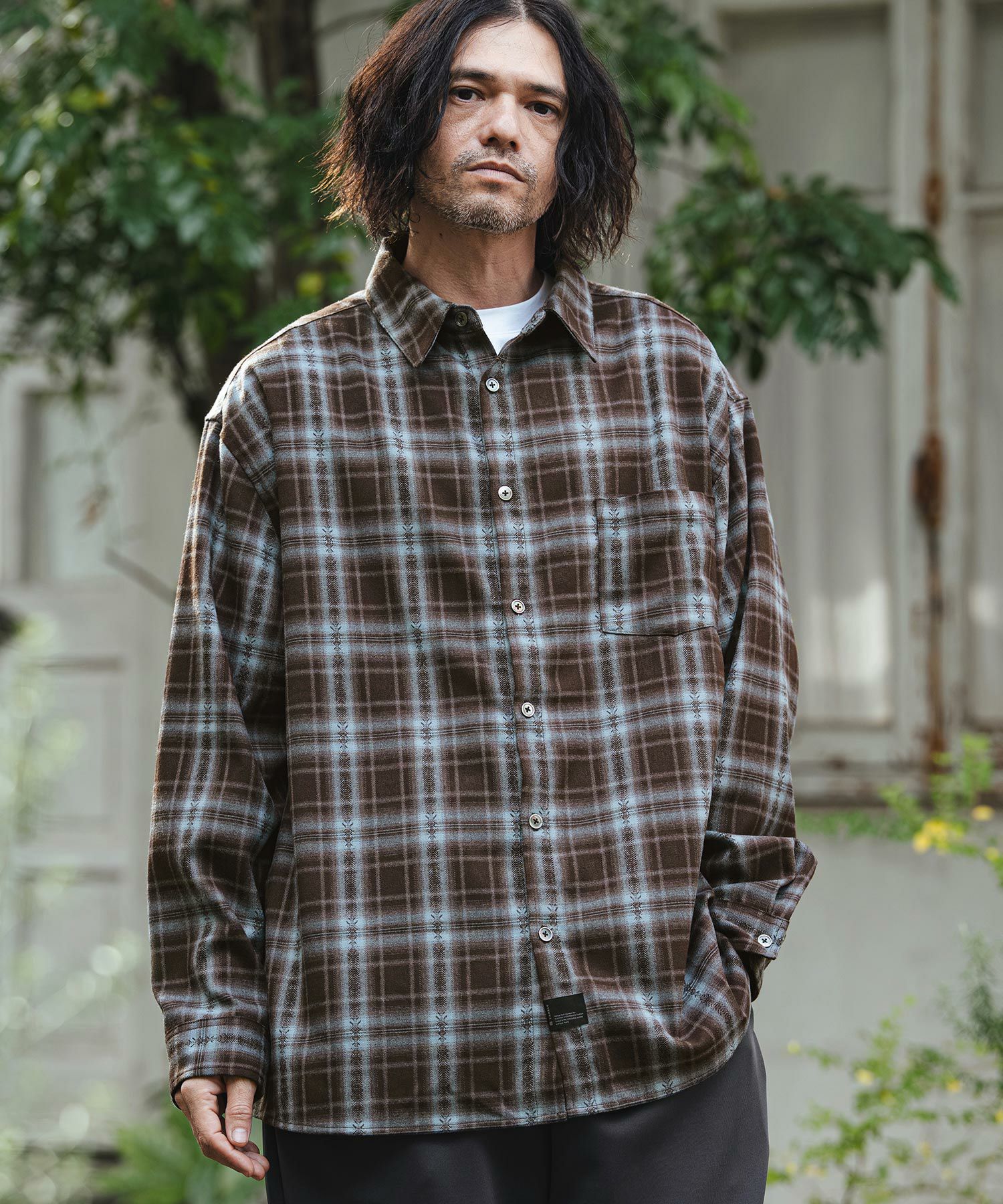CAMBIO(カンビオ)】Jacquard Ombre Check Shirts オンブレチェック