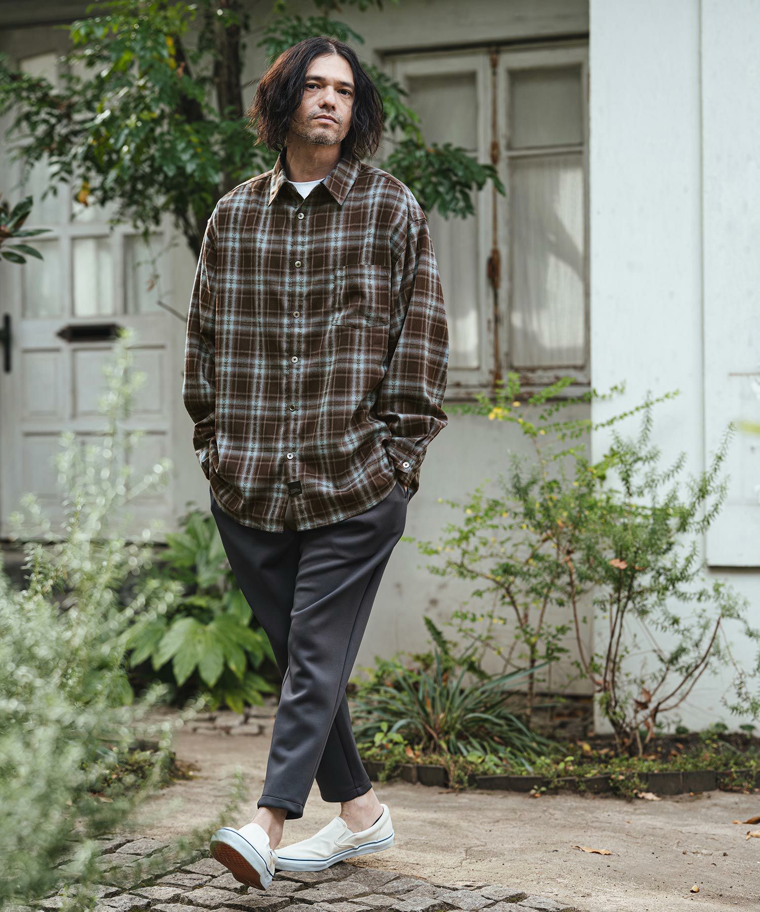 CAMBIO(カンビオ)】Jacquard Ombre Check Shirts オンブレチェック