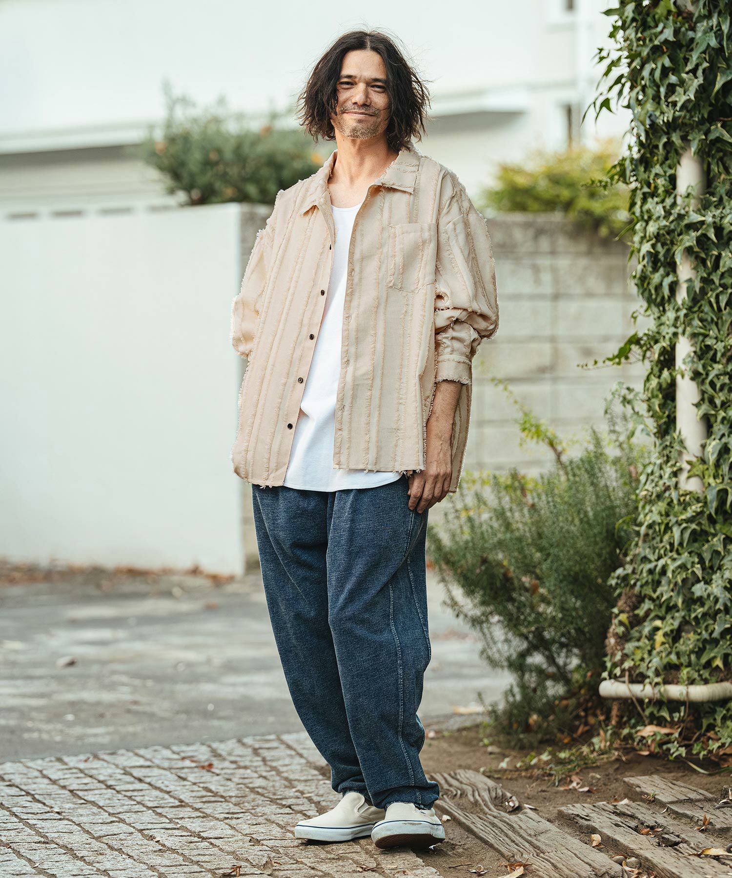 CAMBIO(カンビオ)】Fringe Stripe Shirts ストライプシャツ(PF-261-010
