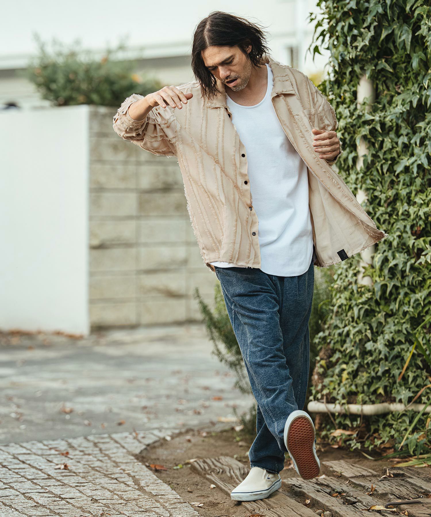 CAMBIO(カンビオ)】Fringe Stripe Shirts ストライプシャツ(PF-261-010