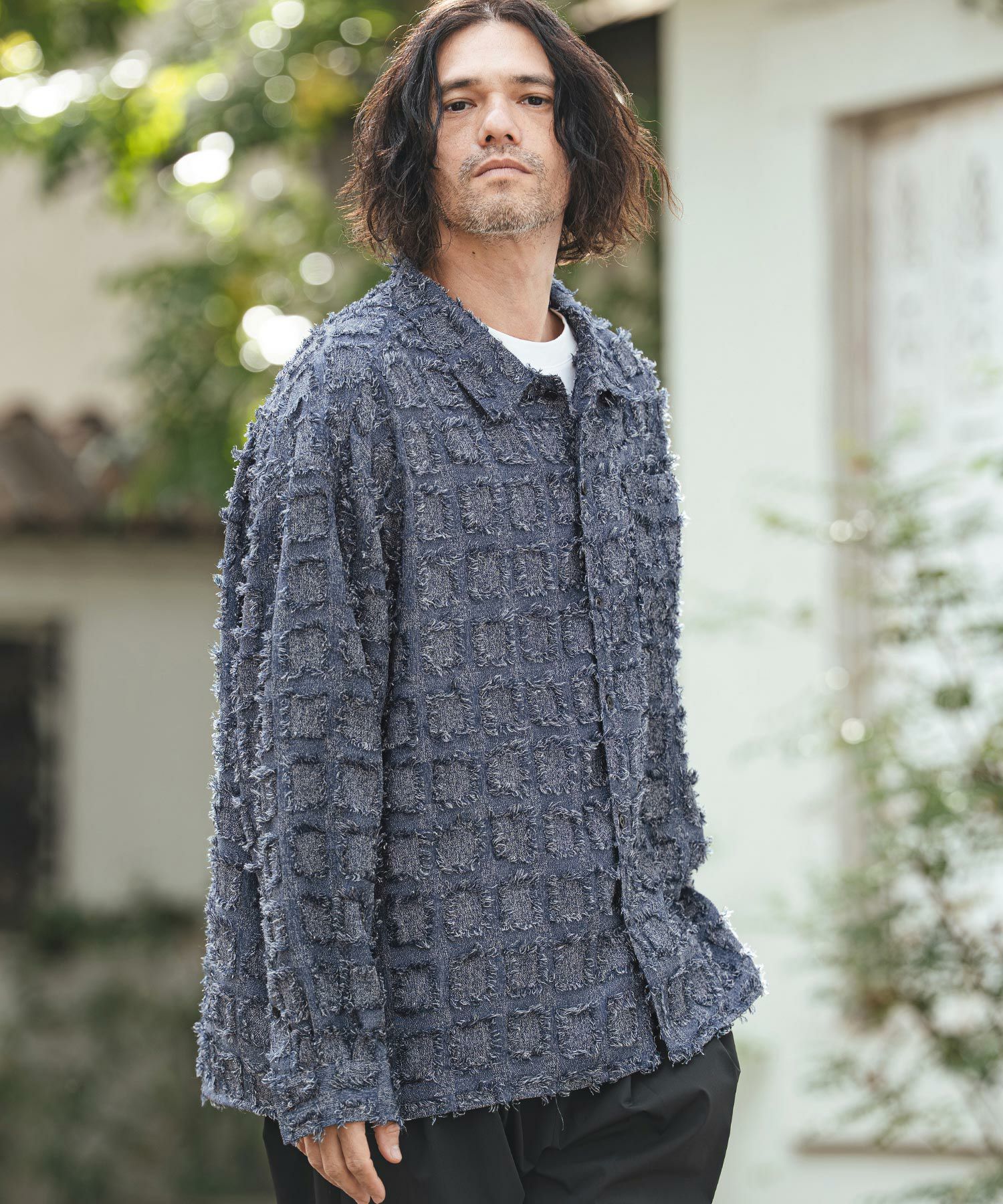 CAMBIO(カンビオ)】Fringe Check Shirts フリンジチェックシャツ(PF
