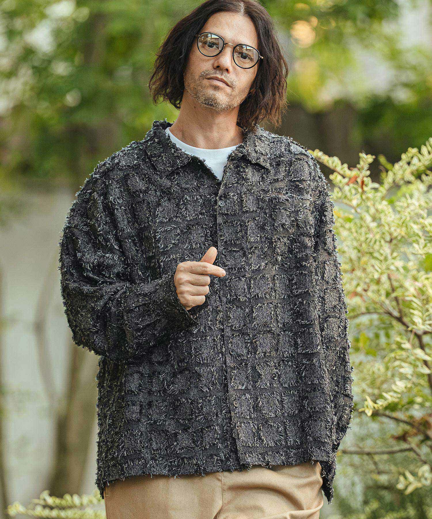 CAMBIO(カンビオ)】Fringe Check Shirts フリンジチェックシャツ(PF