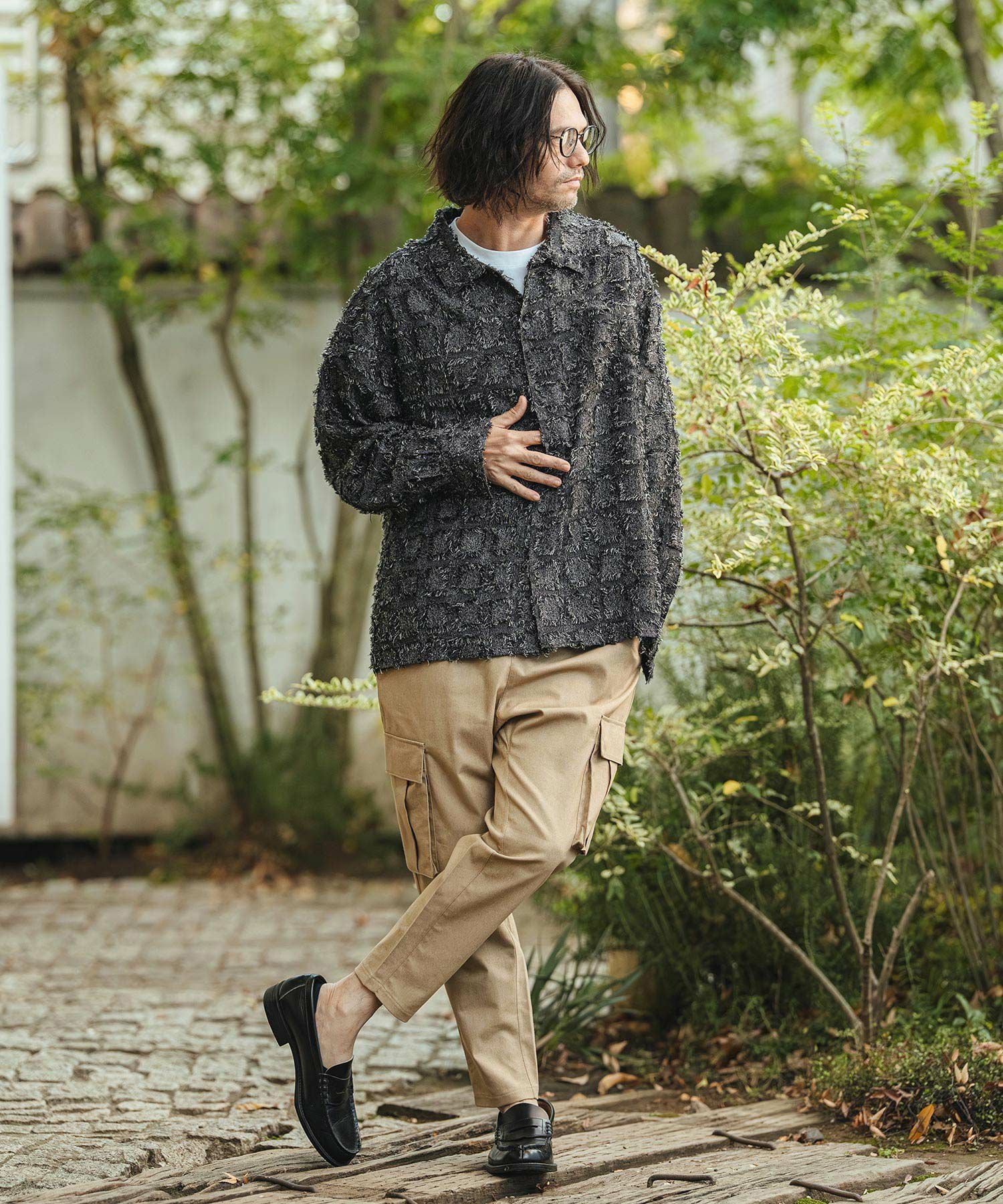 CAMBIO(カンビオ)】Fringe Check Shirts フリンジチェックシャツ(PF