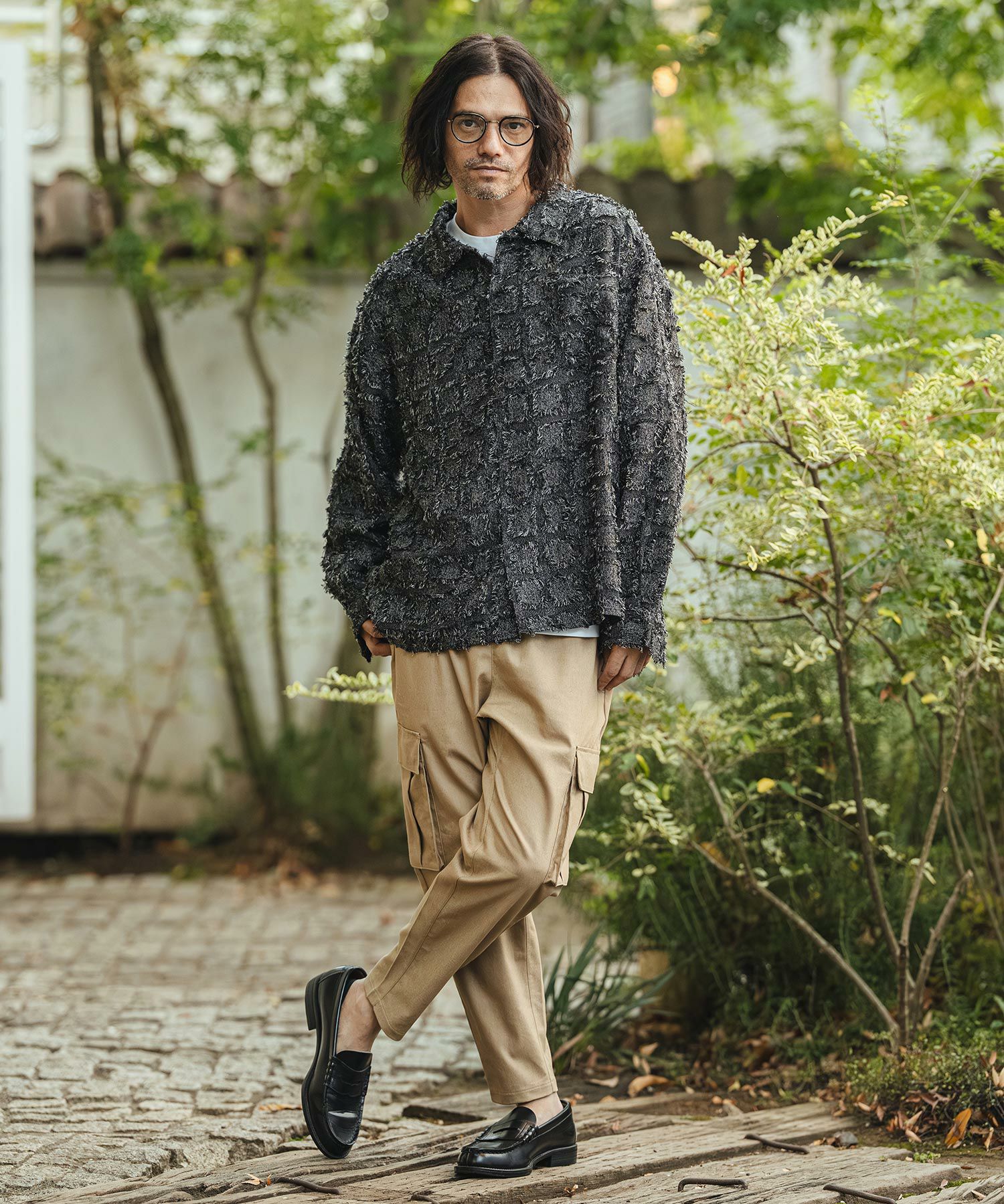 CAMBIO(カンビオ)】Fringe Check Shirts フリンジチェックシャツ(PF