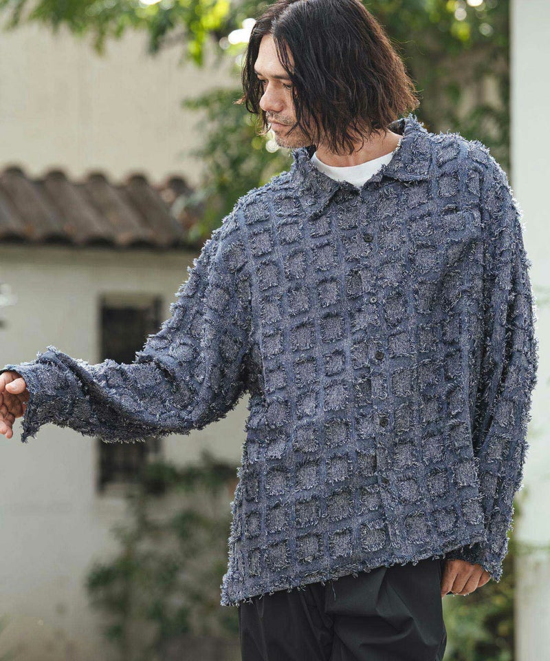 CAMBIO(カンビオ)】Fringe Check Shirts フリンジチェックシャツ(PF 