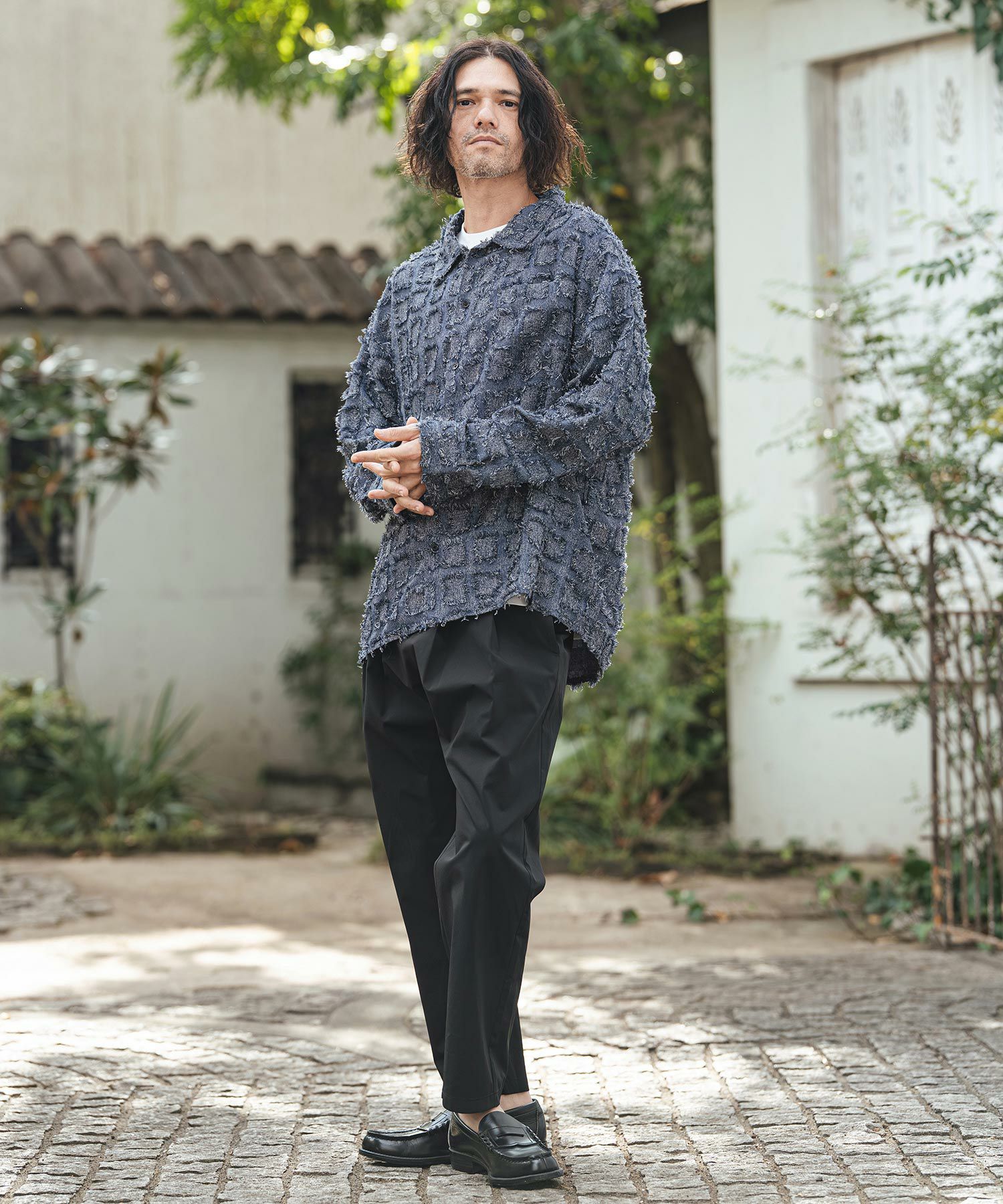 CAMBIO(カンビオ)】Fringe Check Shirts フリンジチェックシャツ(PF