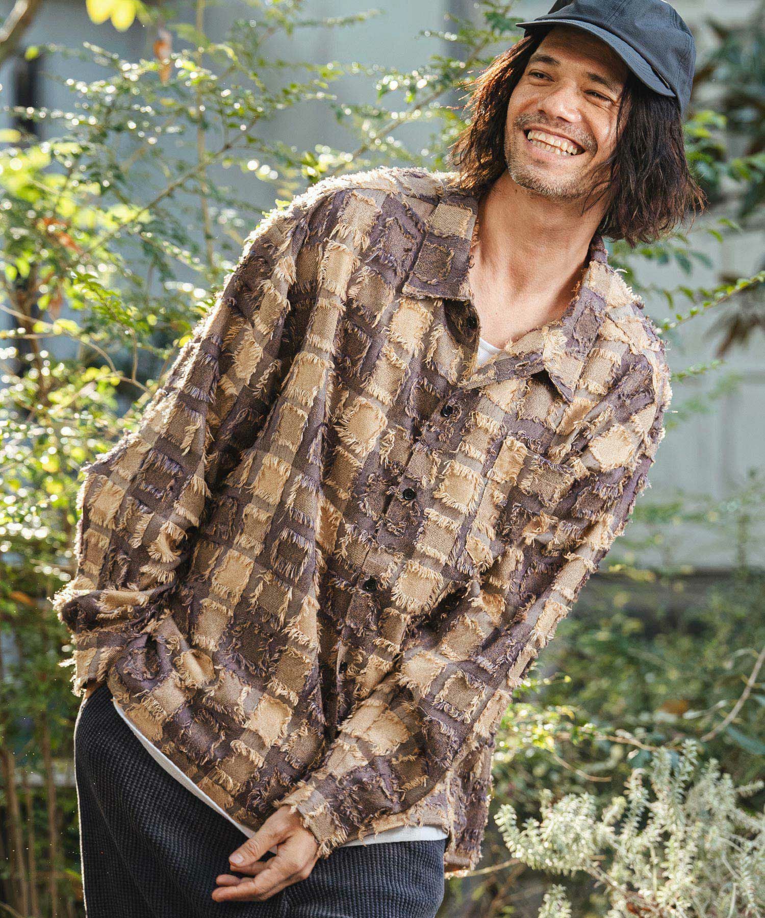 CAMBIO(カンビオ)】Fringe Stripe Shirts ストライプシャツ(PF-261-010