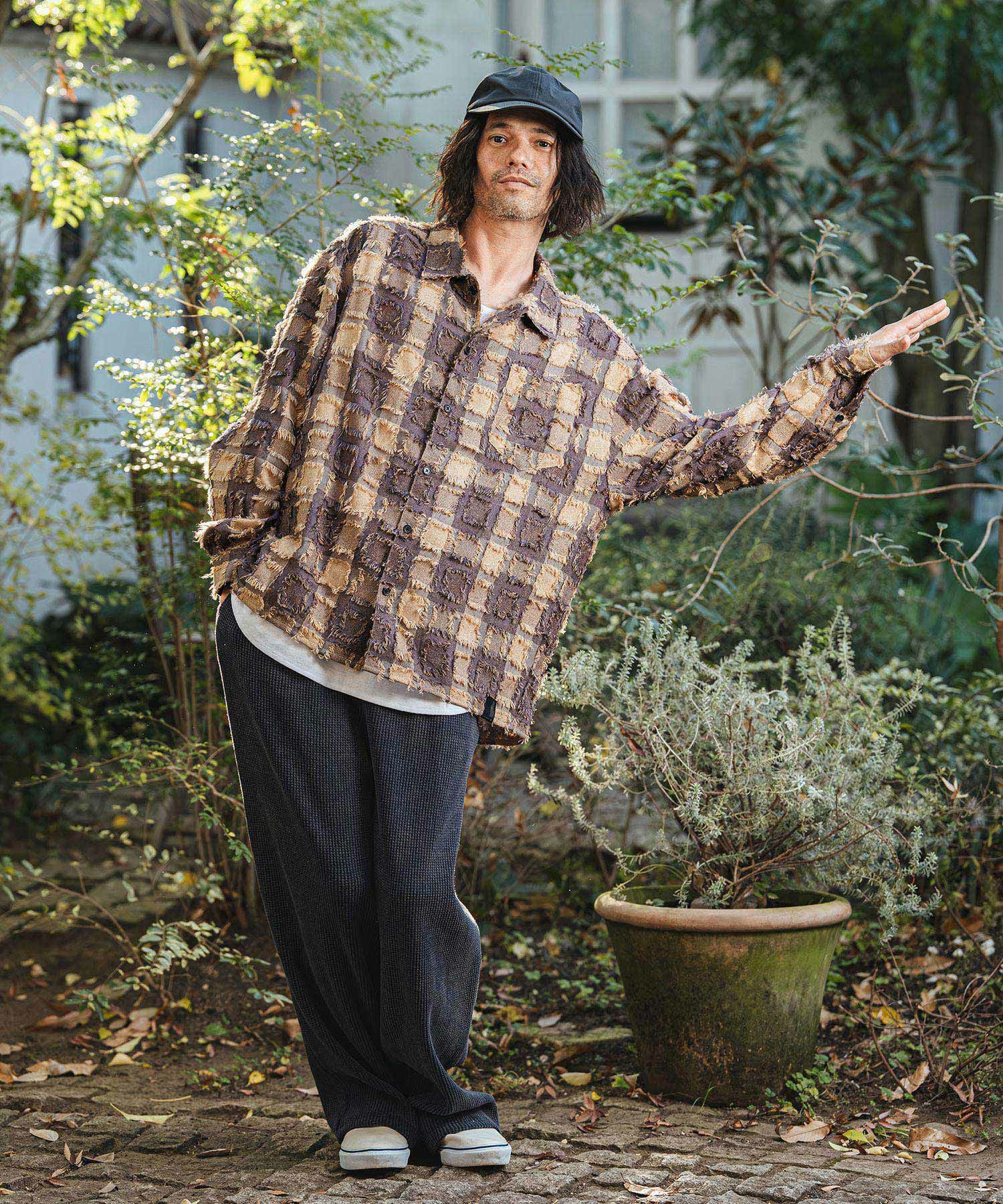 CAMBIO(カンビオ)】Fringe Check Shirts フリンジチェックシャツ(PF