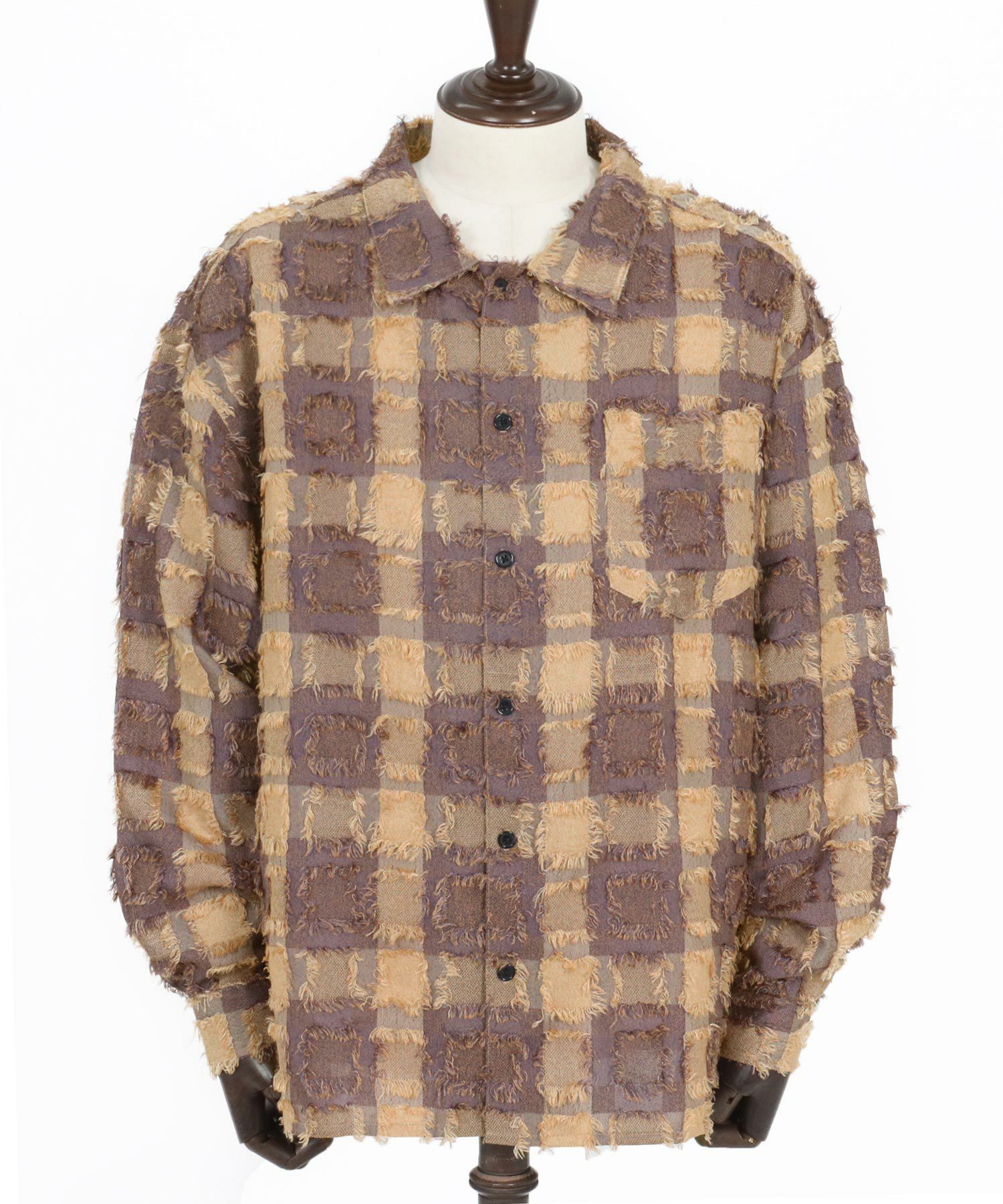 CAMBIO(カンビオ)】Fringe Check Shirts フリンジチェックシャツ(PF