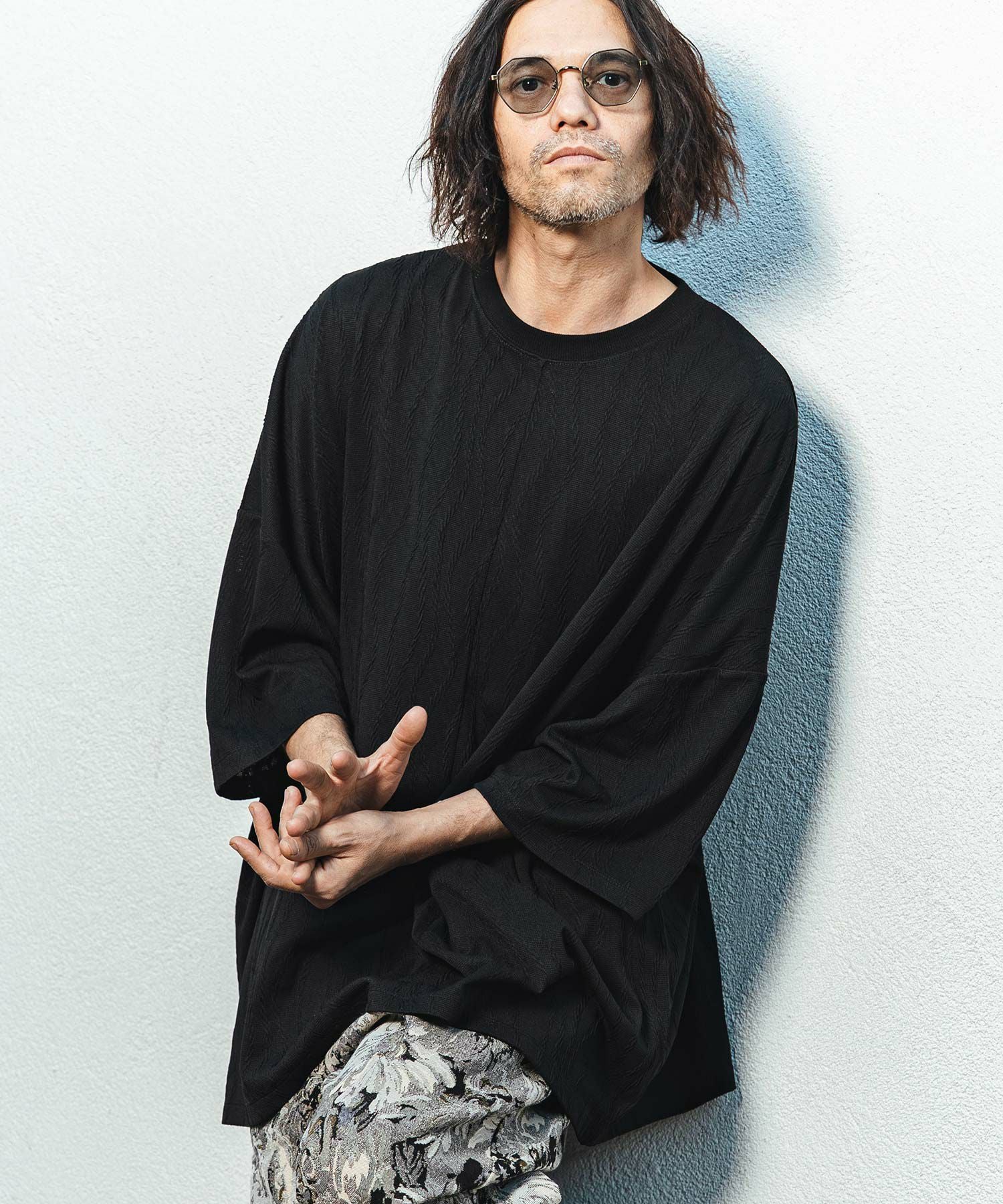 その他 T CAMBIO(カンビオ)】Cable Jacquard Tricot oversized Tee オーバー