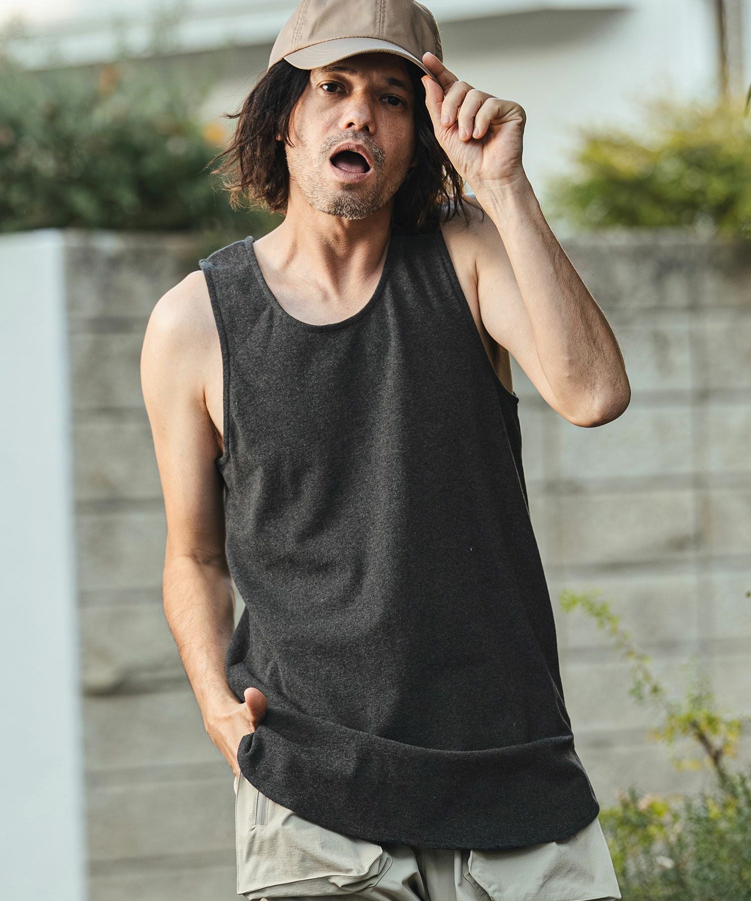 Fraise Long タンク　ベージュ CAMBIO(カンビオ)】Span Fraise Long Tank Top タンクトップ(S62726cmb