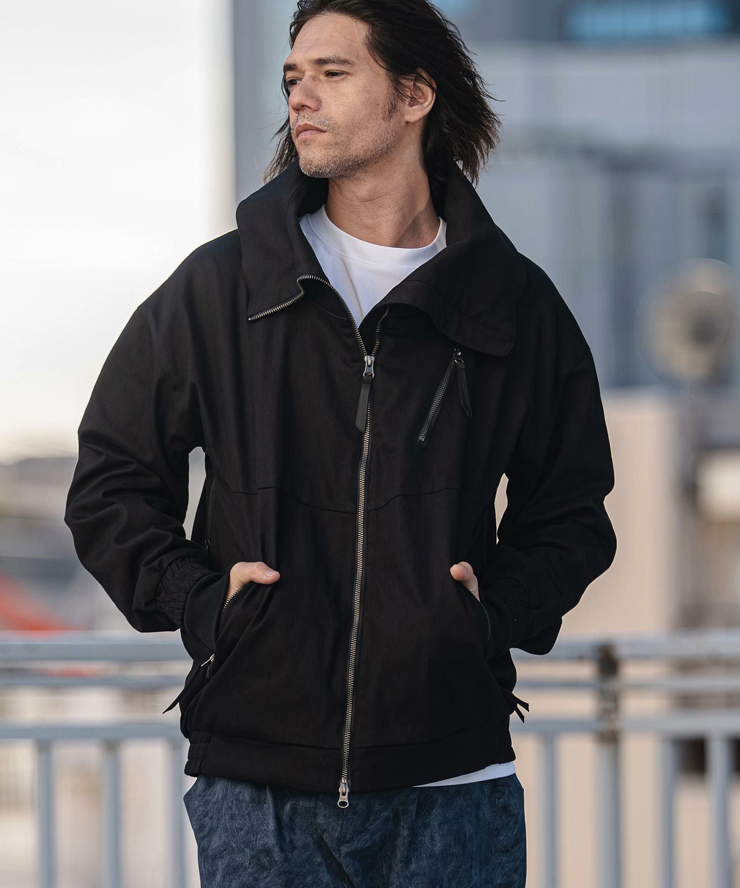 70%OFF【CAMBIO(カンビオ)】Slightly Brushed TR Stand Collar Jacket