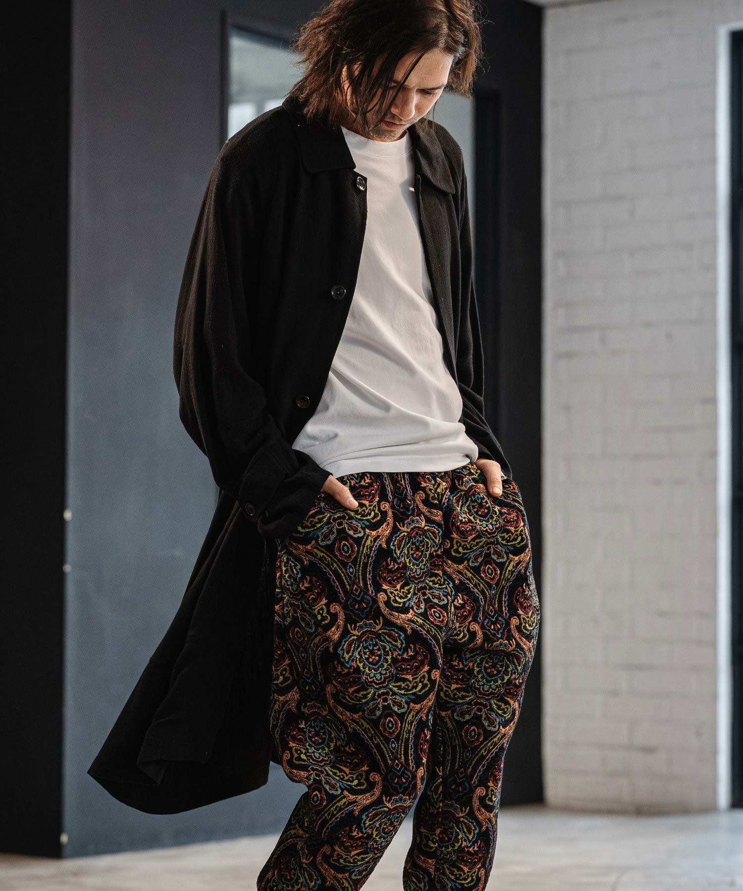 CAMBIO(カンビオ)】Rayon Linen Soutien Collar Shirt Coat シャツ