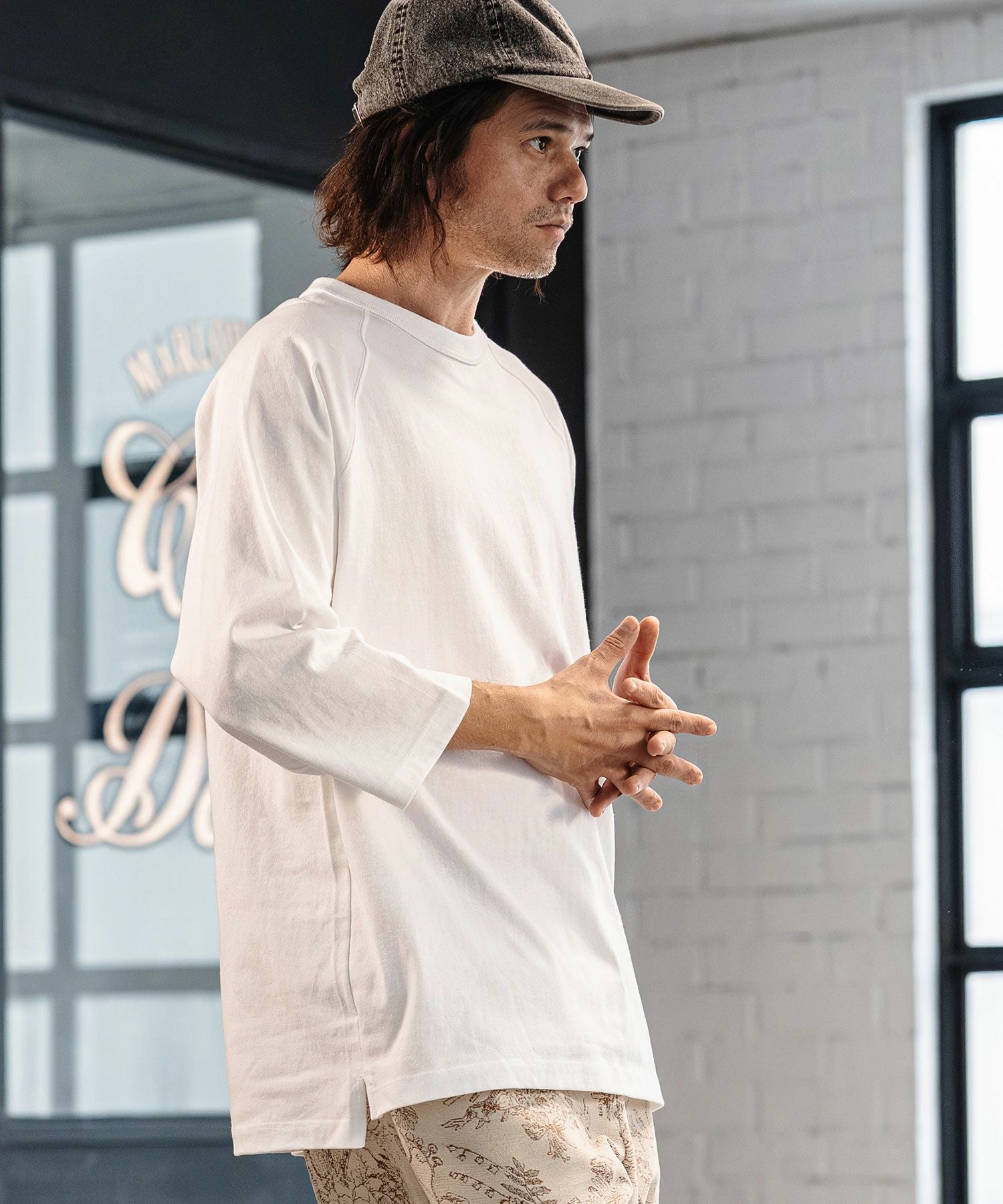 CAMBIO(カンビオ)】Relax Silhouette Raglan Sleeve Tee 7分袖ラグラン