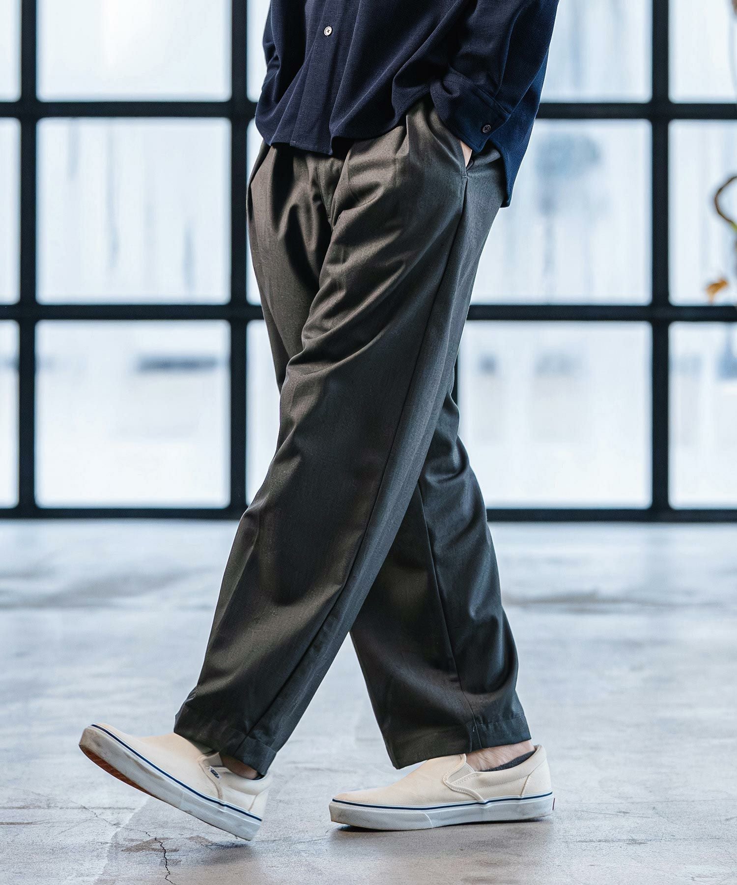 CAMBIO(カンビオ)】TR Two Tuck Pants テーパードパンツ(AI-261-009