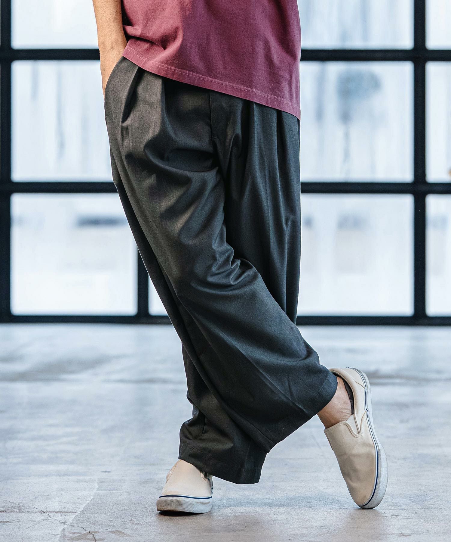 CAMBIO(カンビオ)】TR Two Tuck Pants テーパードパンツ(AI-261-009