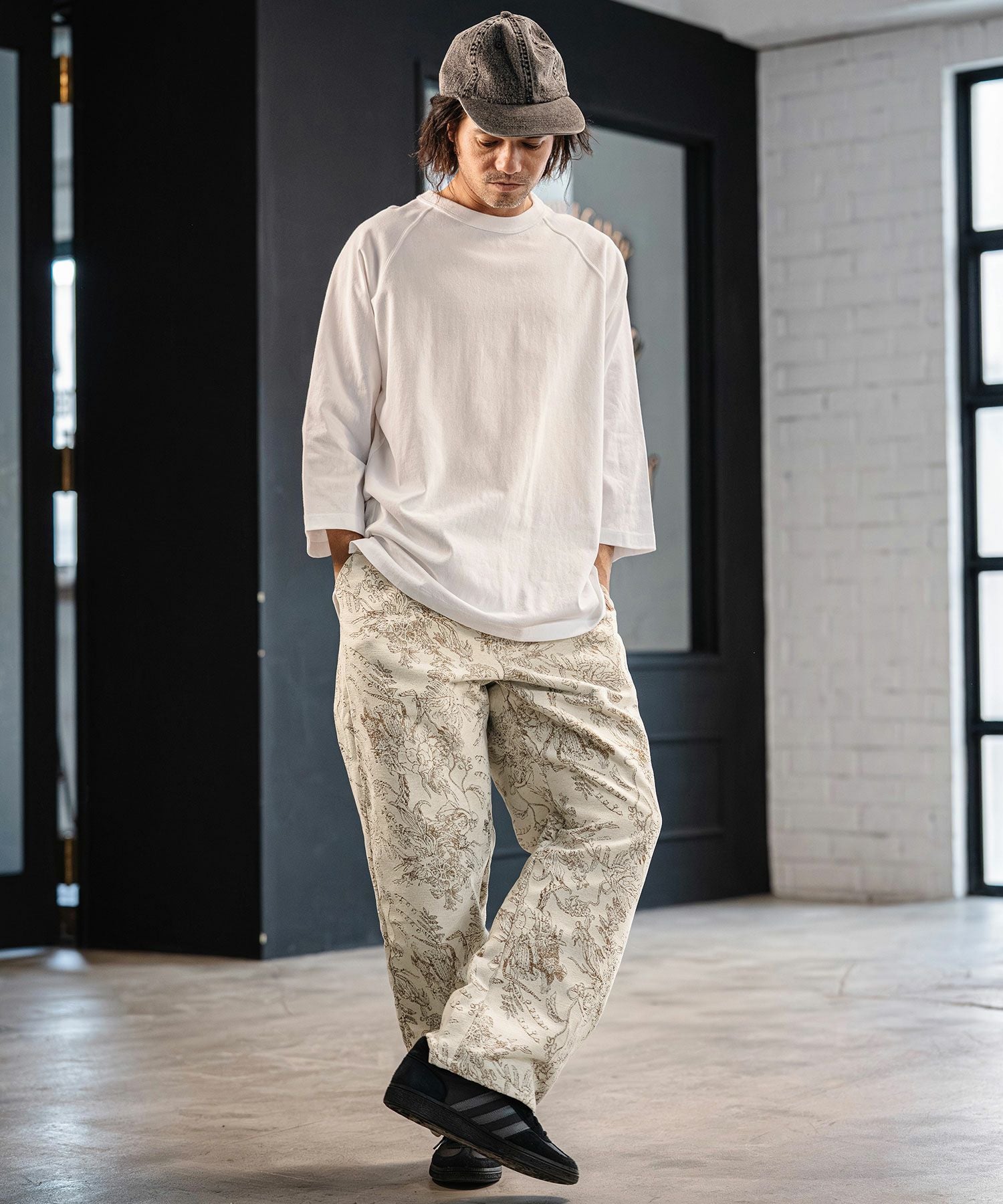 CAMBIO(カンビオ)】Floral Gobelin Wide Straight Pants ワイド