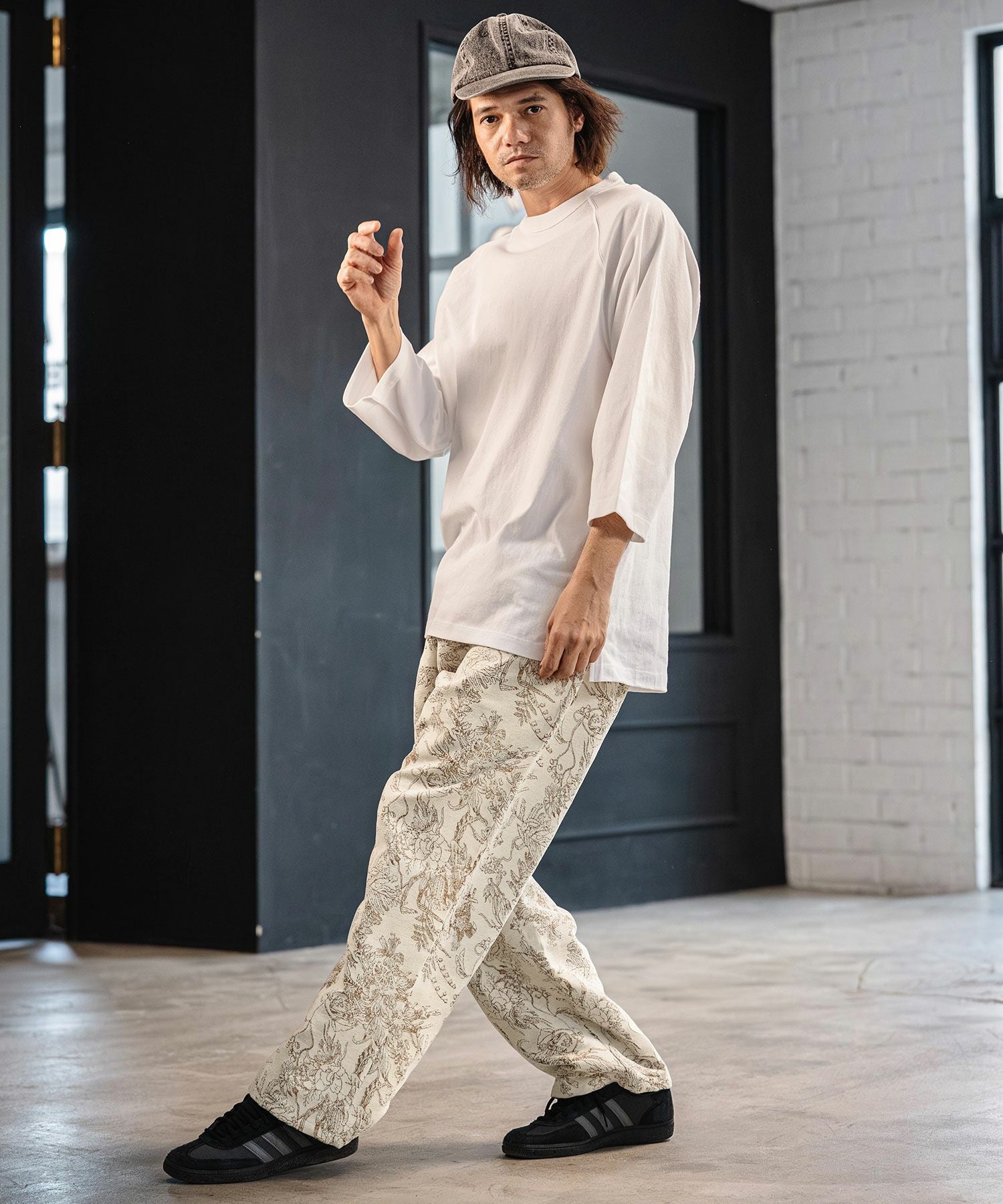 【美品】CAMBIO ゴブラン織 花柄ワイドパンツ M CAMBIO(カンビオ)】Floral Gobelin Wide Straight Pants ワイド