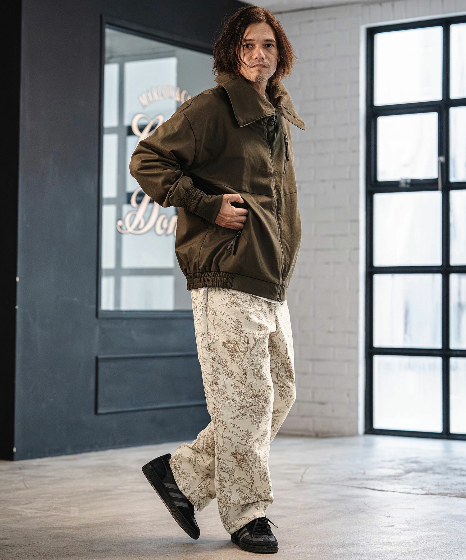 CAMBIO フラワーパターンパンツ CAMBIO(カンビオ)】Floral Gobelin Wide Straight Pants ワイド