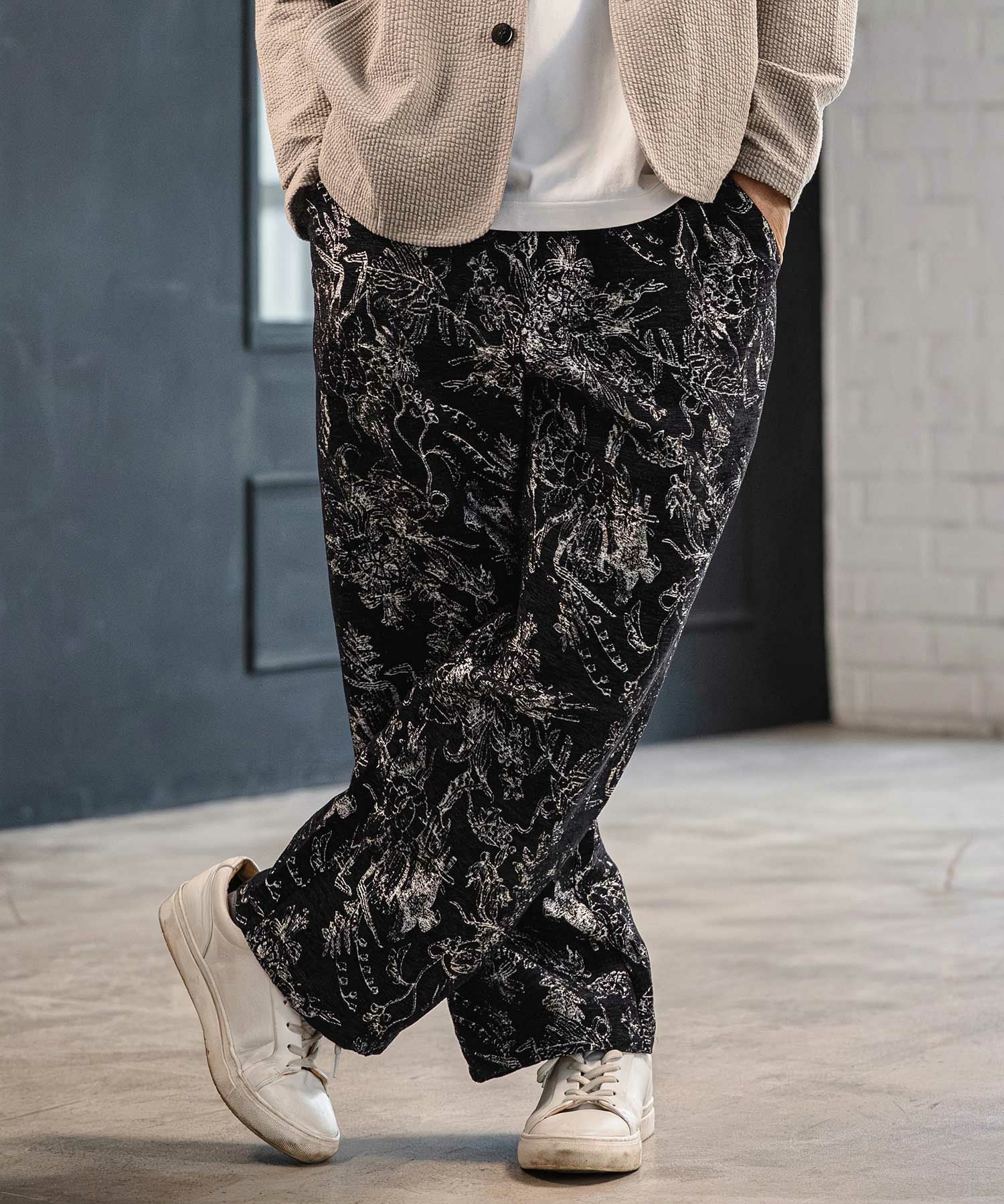 CAMBIO(カンビオ)】Floral Gobelin Wide Straight Pants ワイド